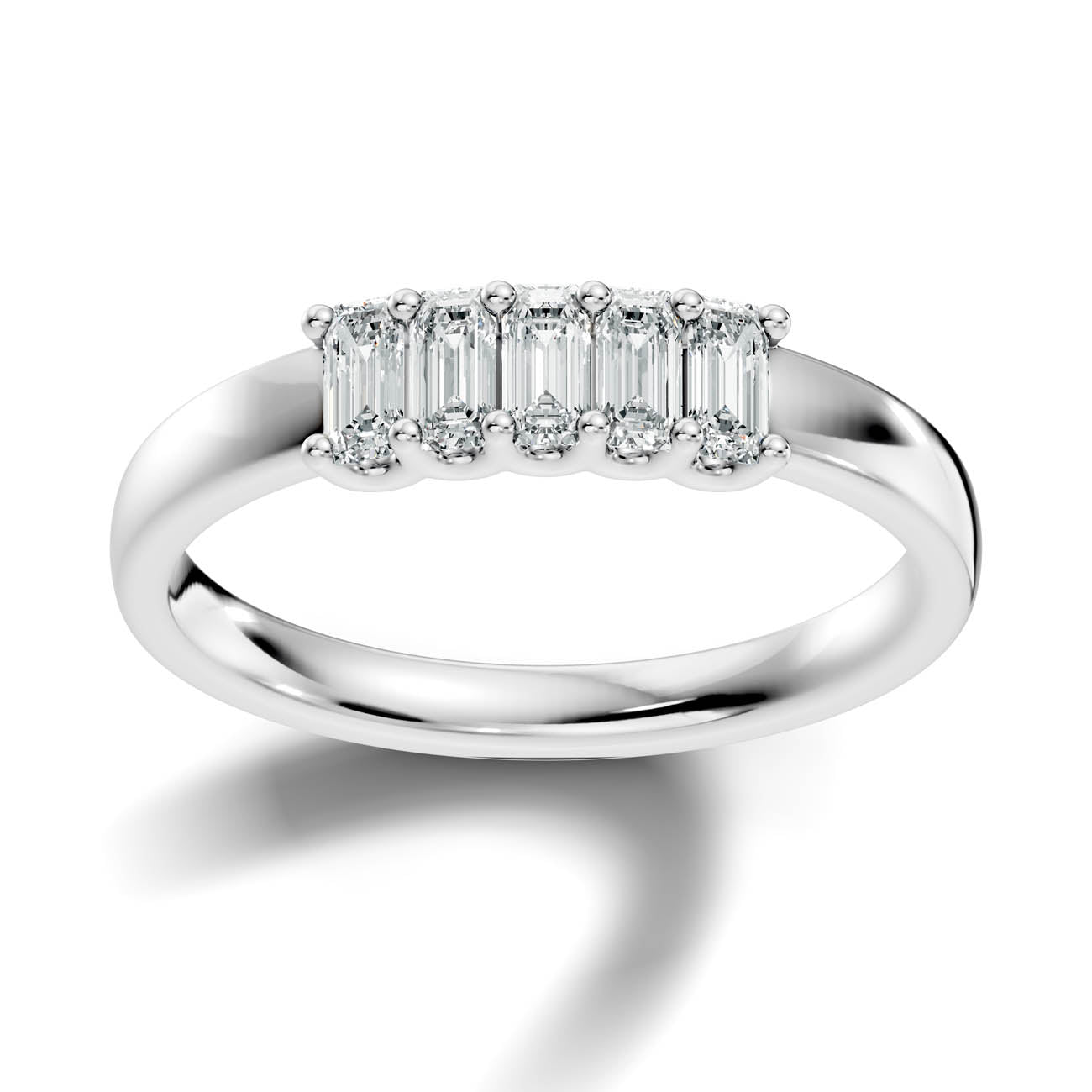 .50 Ct. Emerald Cut Diamond Five-Stone Ring (18-c)