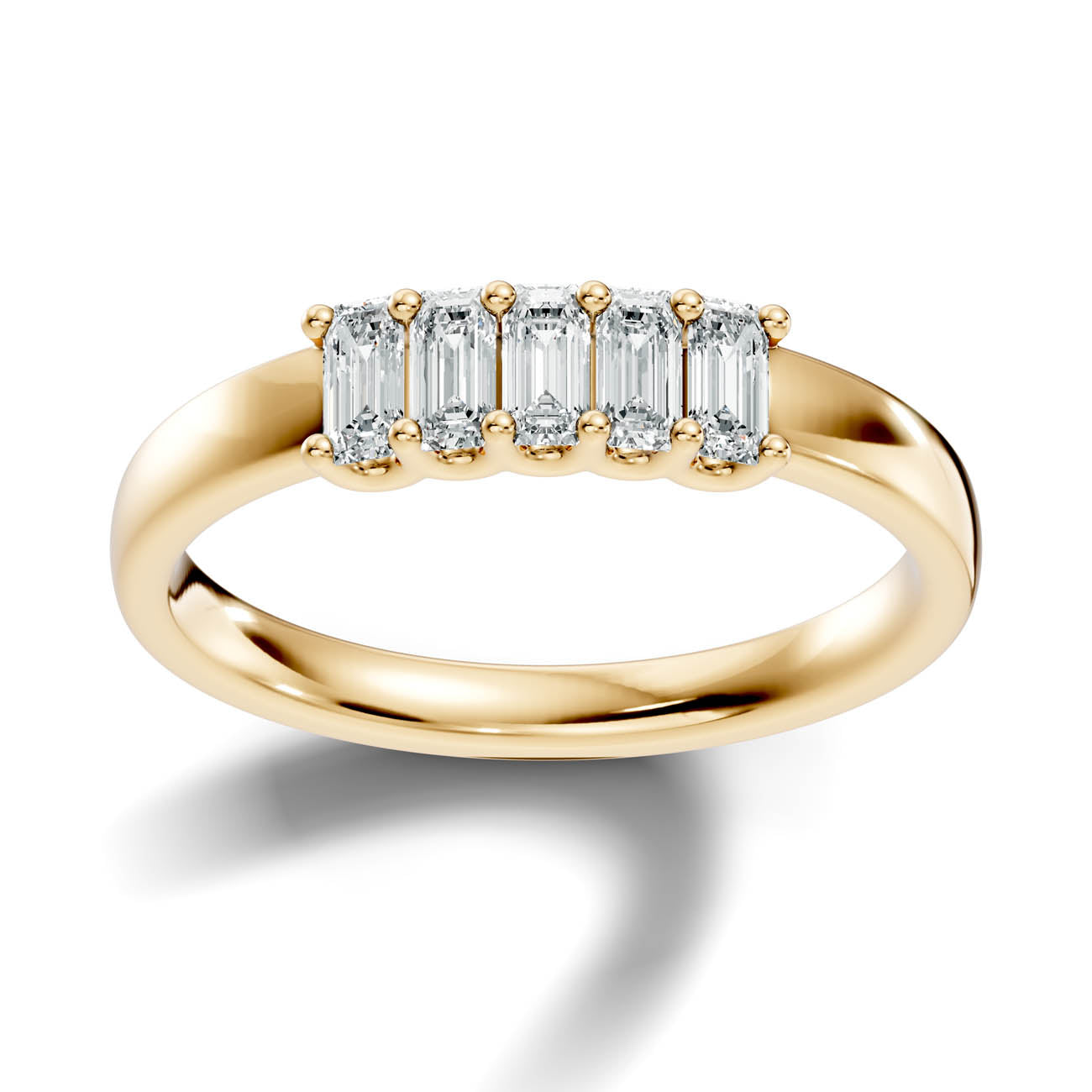 .50 Ct. Emerald Cut Diamond Five-Stone Ring (18-c) 4