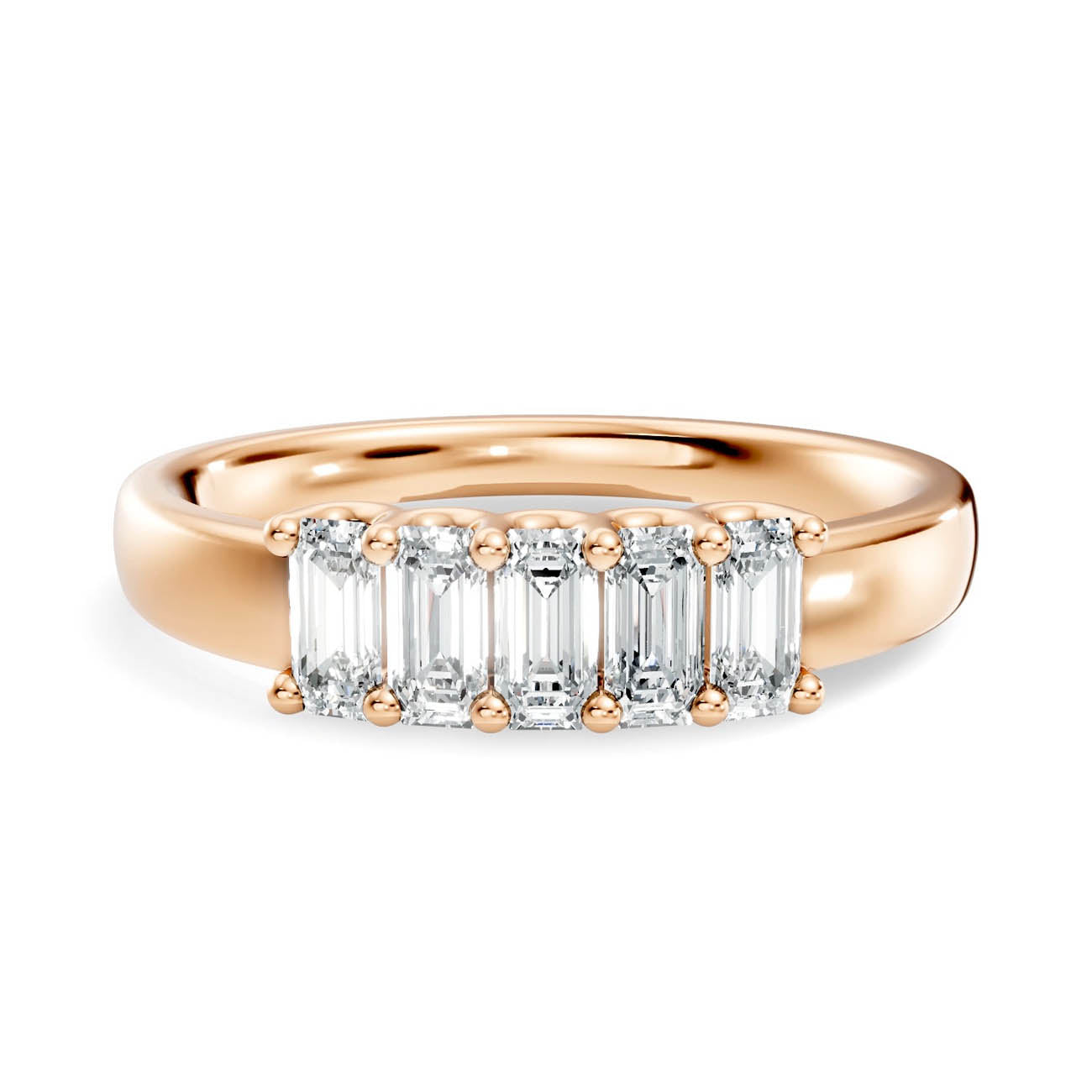 .50 Ct. Emerald Cut Diamond Five-Stone Ring (18-c) 6