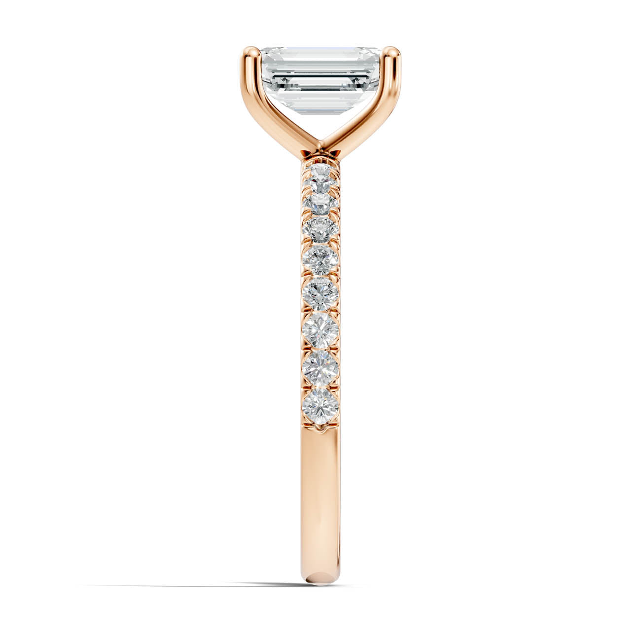 .50-1.50 Ct. Emerald-Cut Diamond Engagement Ring with Pavé Band and Four-Prong Setting (ja11-b) 8