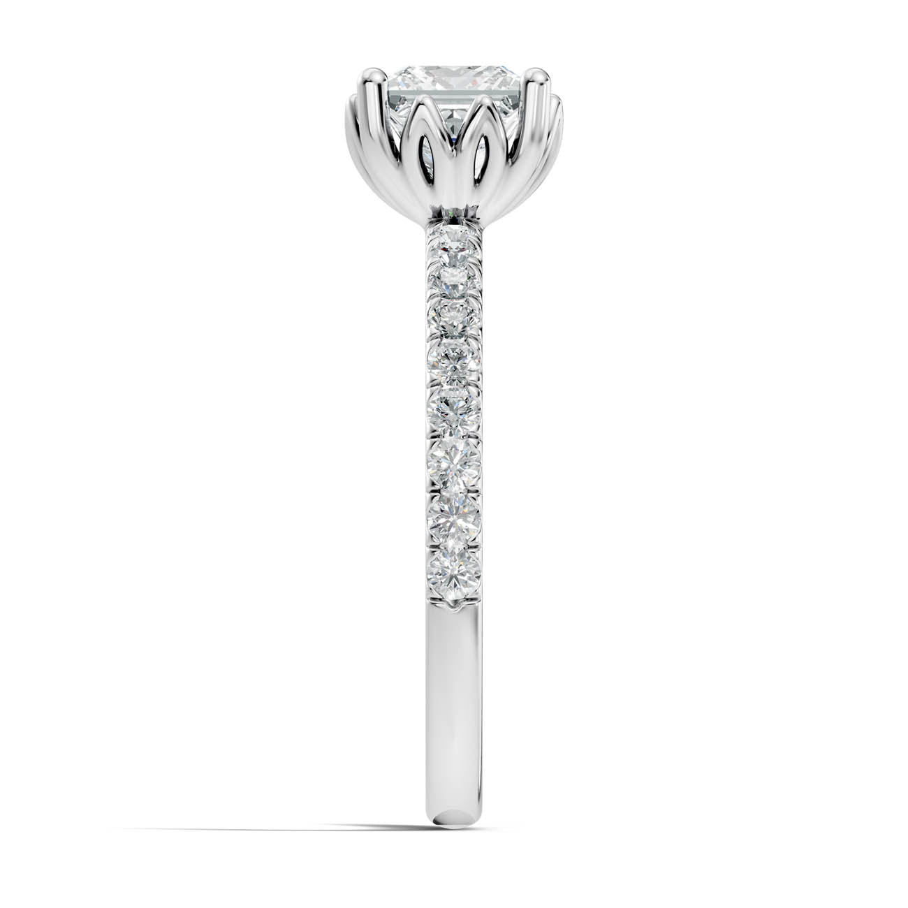 .50-1.50 Ct. Princess-Cut Diamond Ring with Diamond-Accented Band (ja13-b) 12