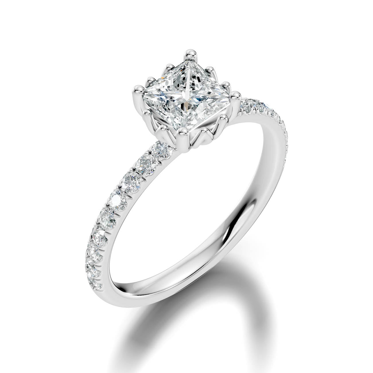 .50-1.50 Ct. Princess-Cut Diamond Ring with Diamond-Accented Band (ja13-b) 13