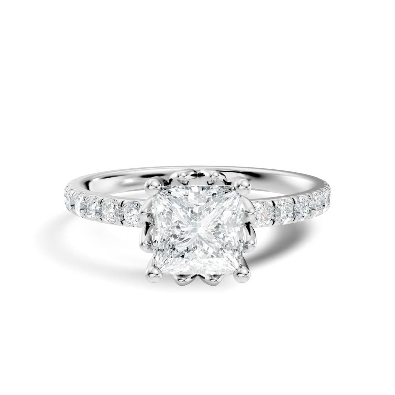 .50-1.50 Ct. Princess-Cut Diamond Ring with Diamond-Accented Band (ja13-b) 10