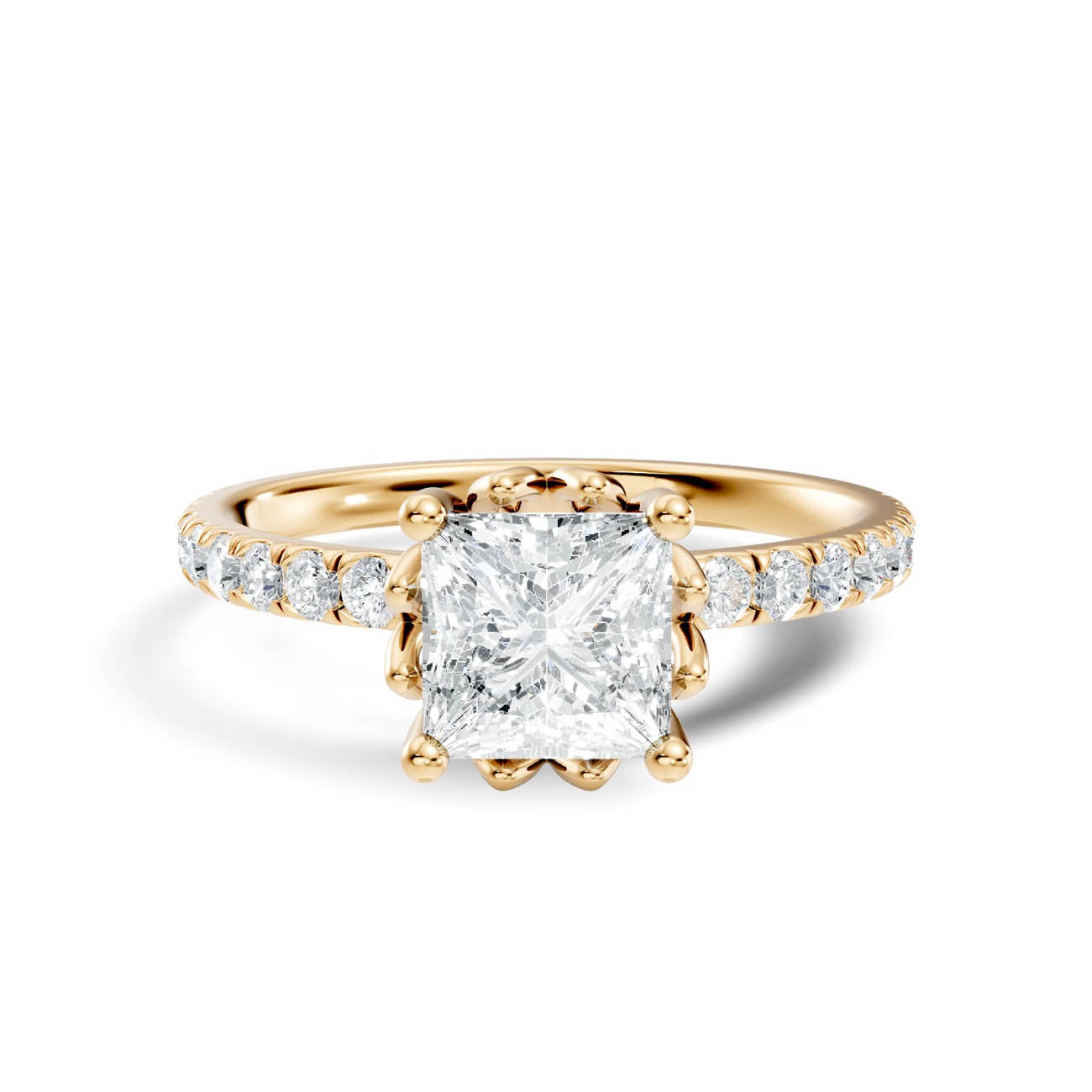 .50-1.50 Ct. Princess-Cut Diamond Ring with Diamond-Accented Band (ja13-b) 3