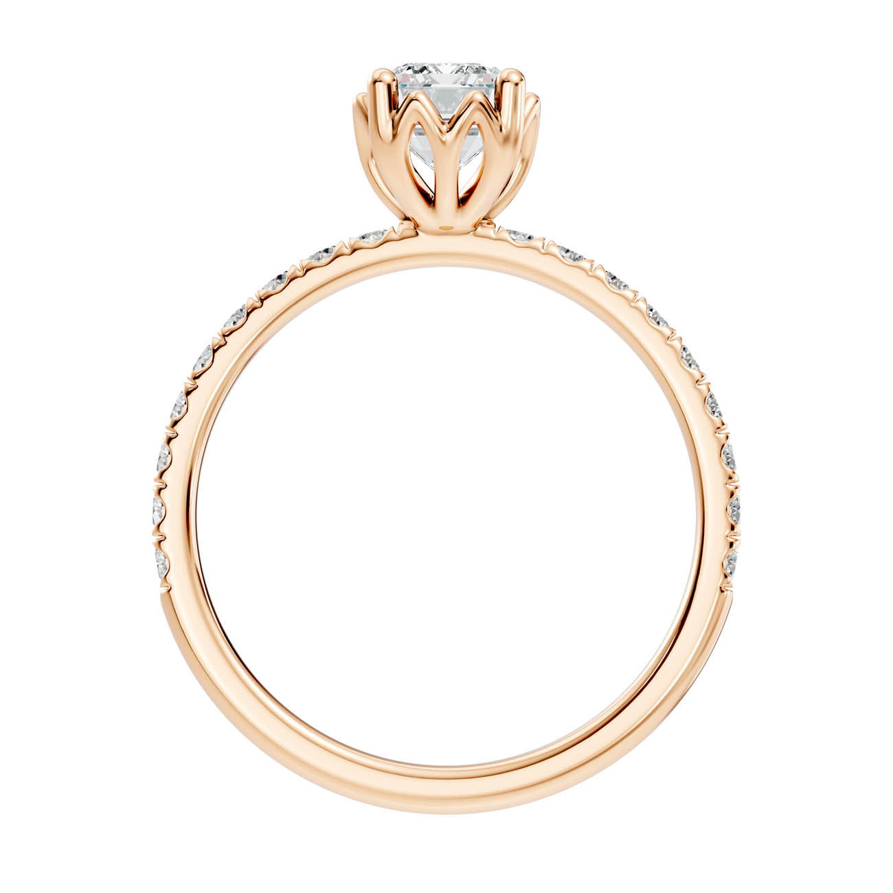 .50-1.50 Ct. Classic Emerald-Cut Diamond Ring with Pavé Band and Four-Prong Setting (ja13-c) 4