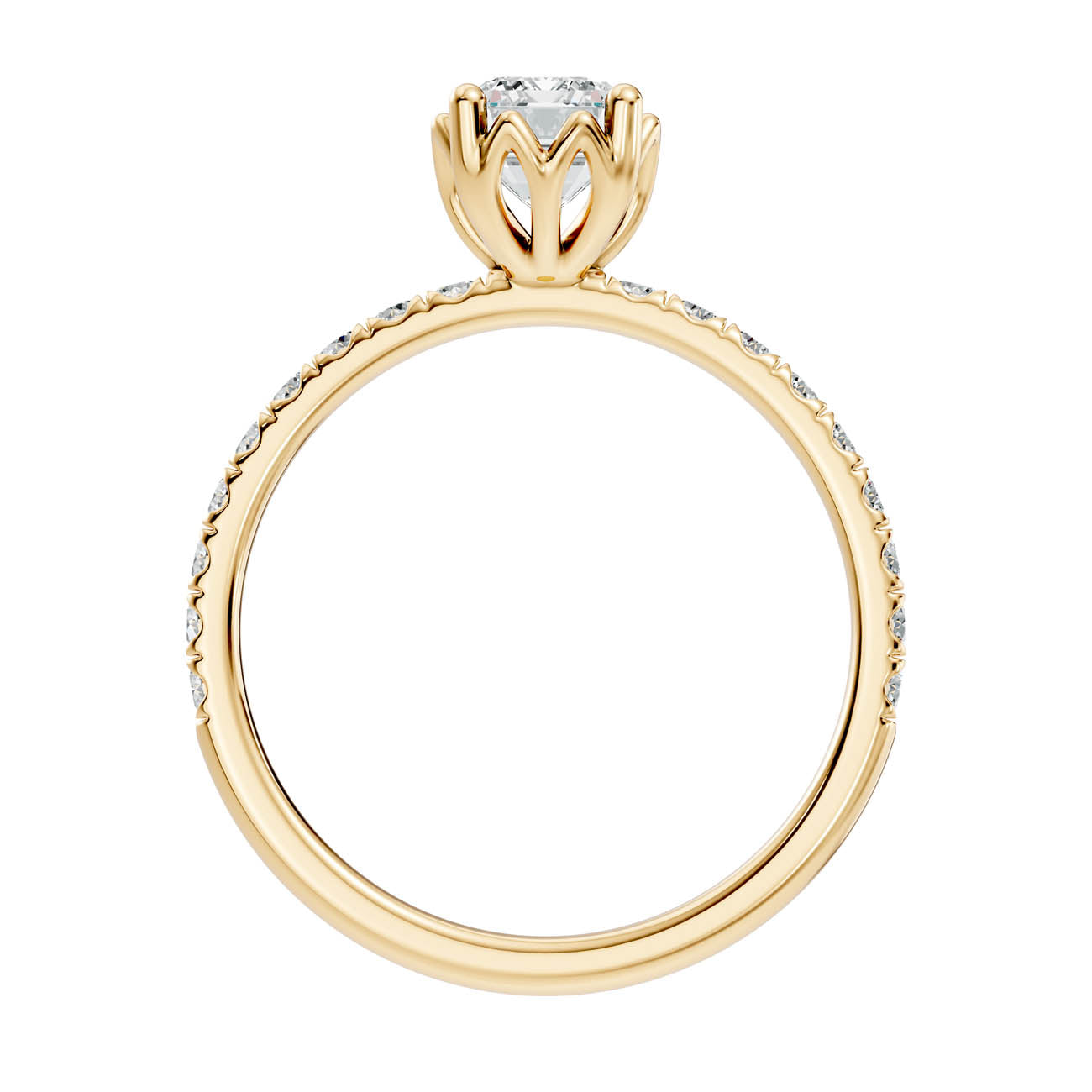 .50-1.50 Ct. Classic Emerald-Cut Diamond Ring with Pavé Band and Four-Prong Setting (ja13-c) 14