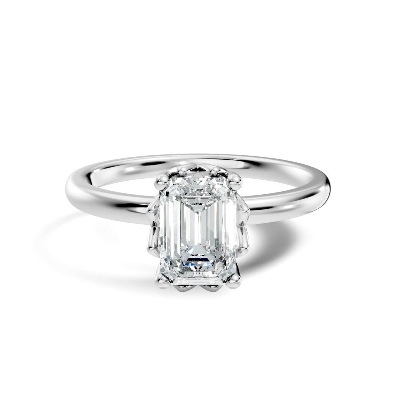 .50-1.50 Ct. Classic Emerald-Cut Diamond Solitaire Ring with Eight-Prong Setting (ja13-c copy) 10