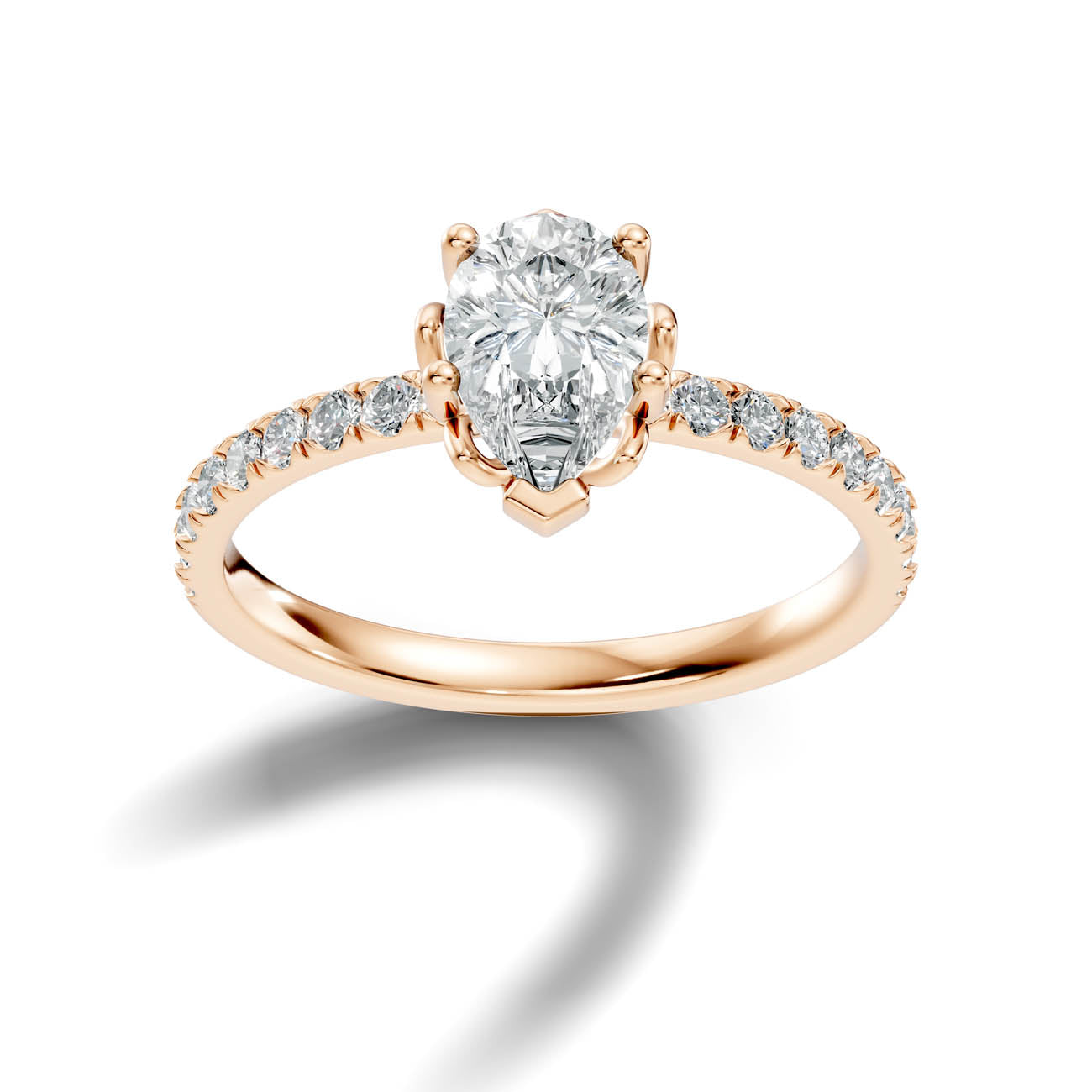.50-1.50 Ct. Classic Pear Diamond Ring with Pavé Shank (ja13-f) 7