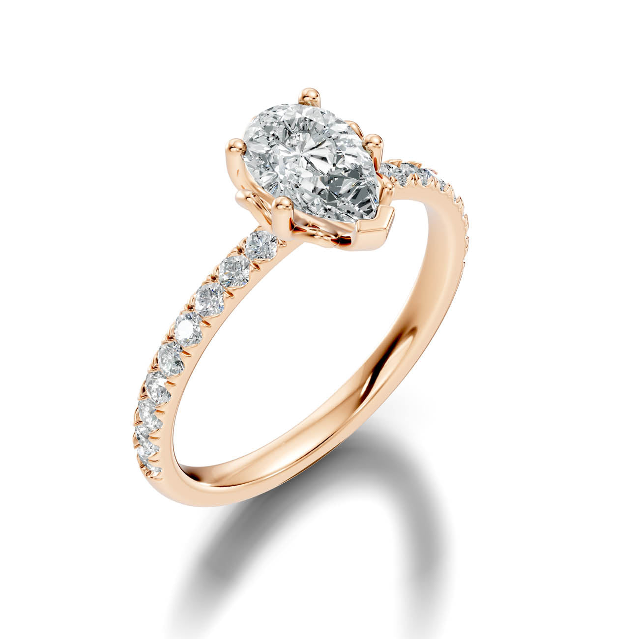 .50-1.50 Ct. Classic Pear Diamond Ring with Pavé Shank (ja13-f) 9