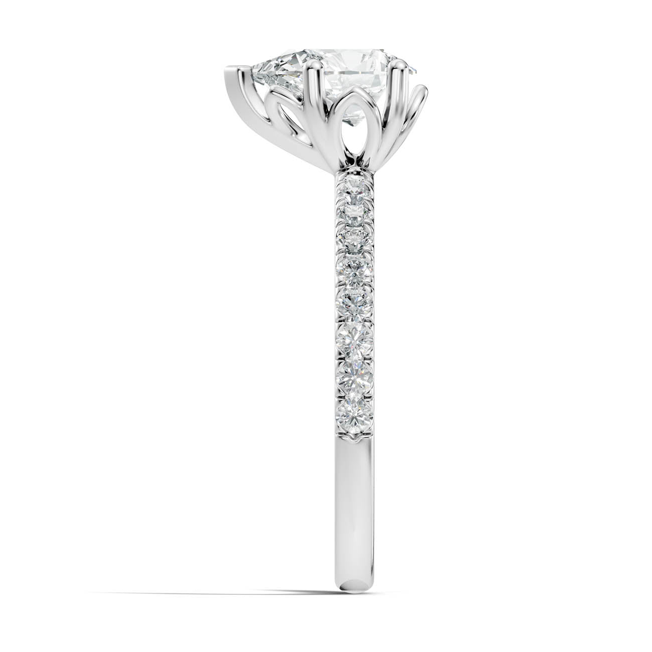 .50-1.50 Ct. Classic Pear Diamond Ring with Pavé Shank (ja13-f) 12