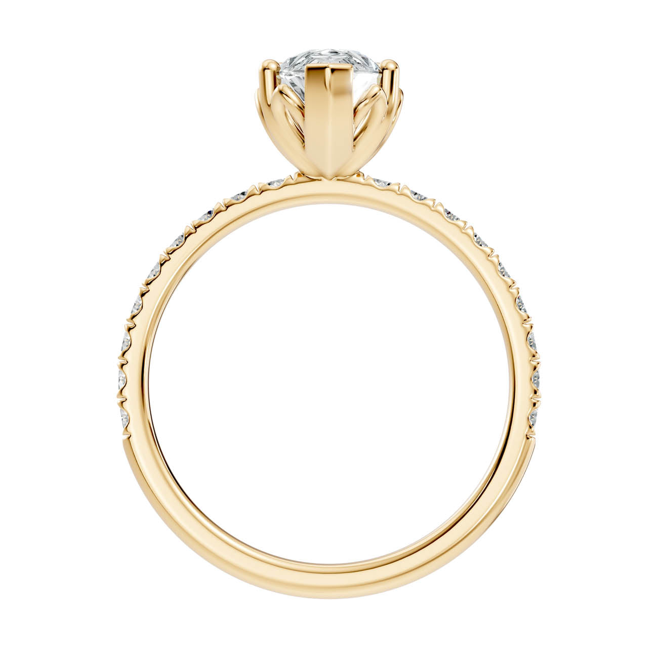 .50-1.50 Ct. Classic Pear Diamond Ring with Pavé Shank (ja13-f) 14