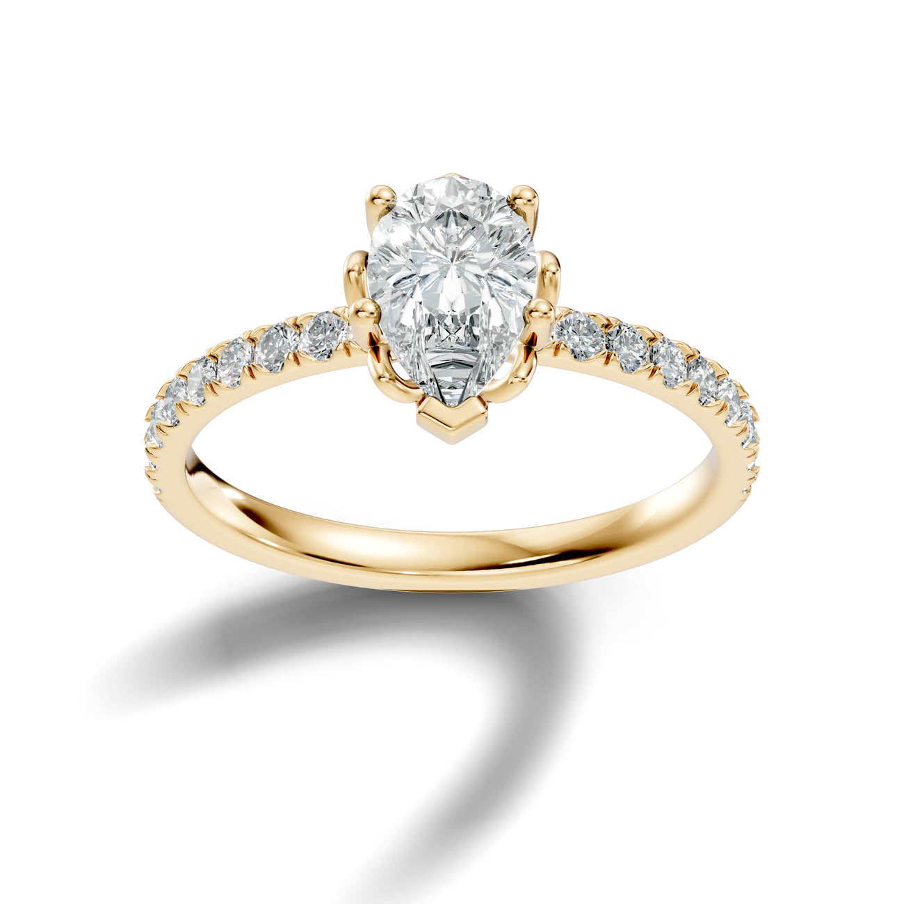 .50-1.50 Ct. Classic Pear Diamond Ring with Pavé Shank (ja13-f) 4