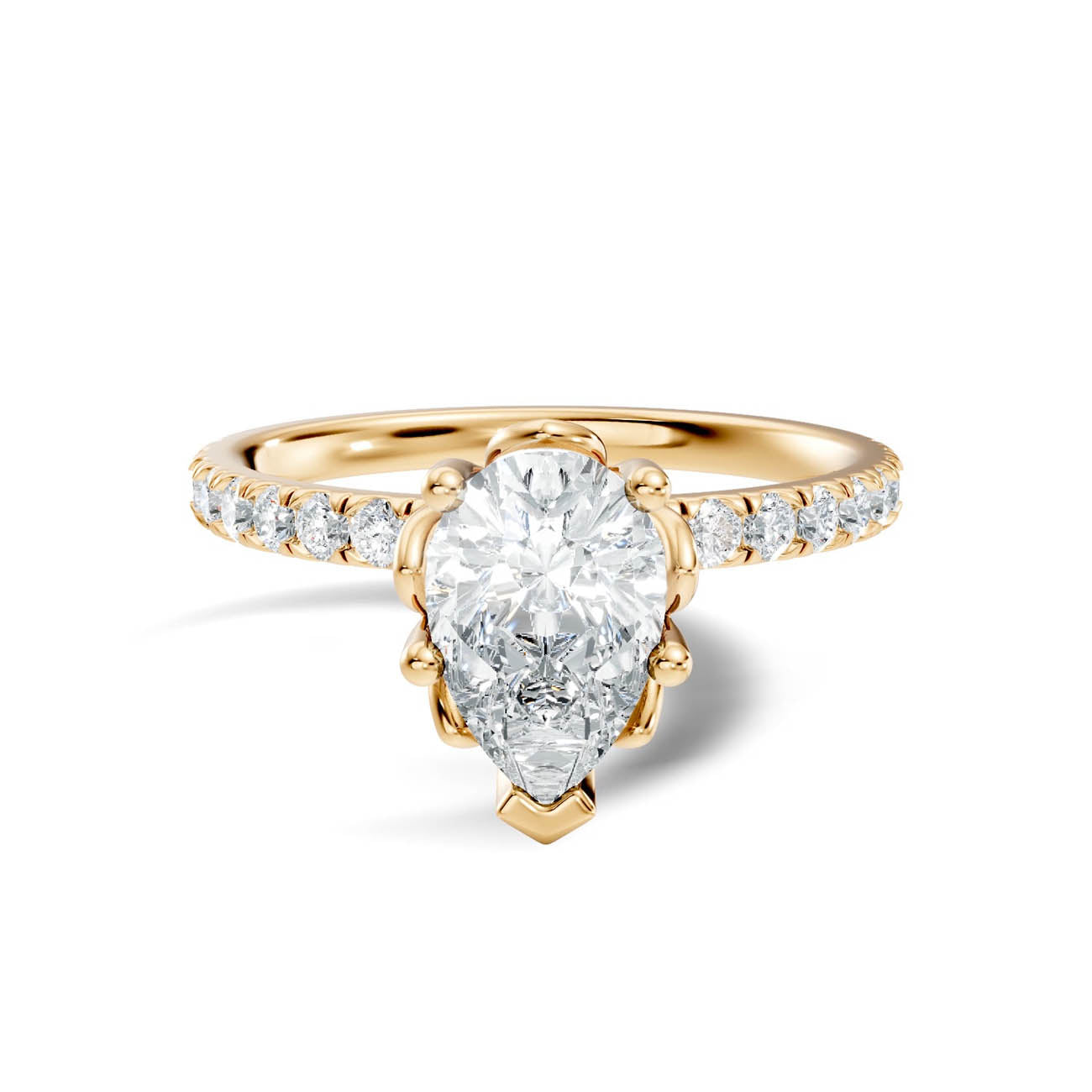 .50-1.50 Ct. Classic Pear Diamond Ring with Pavé Shank (ja13-f) 3