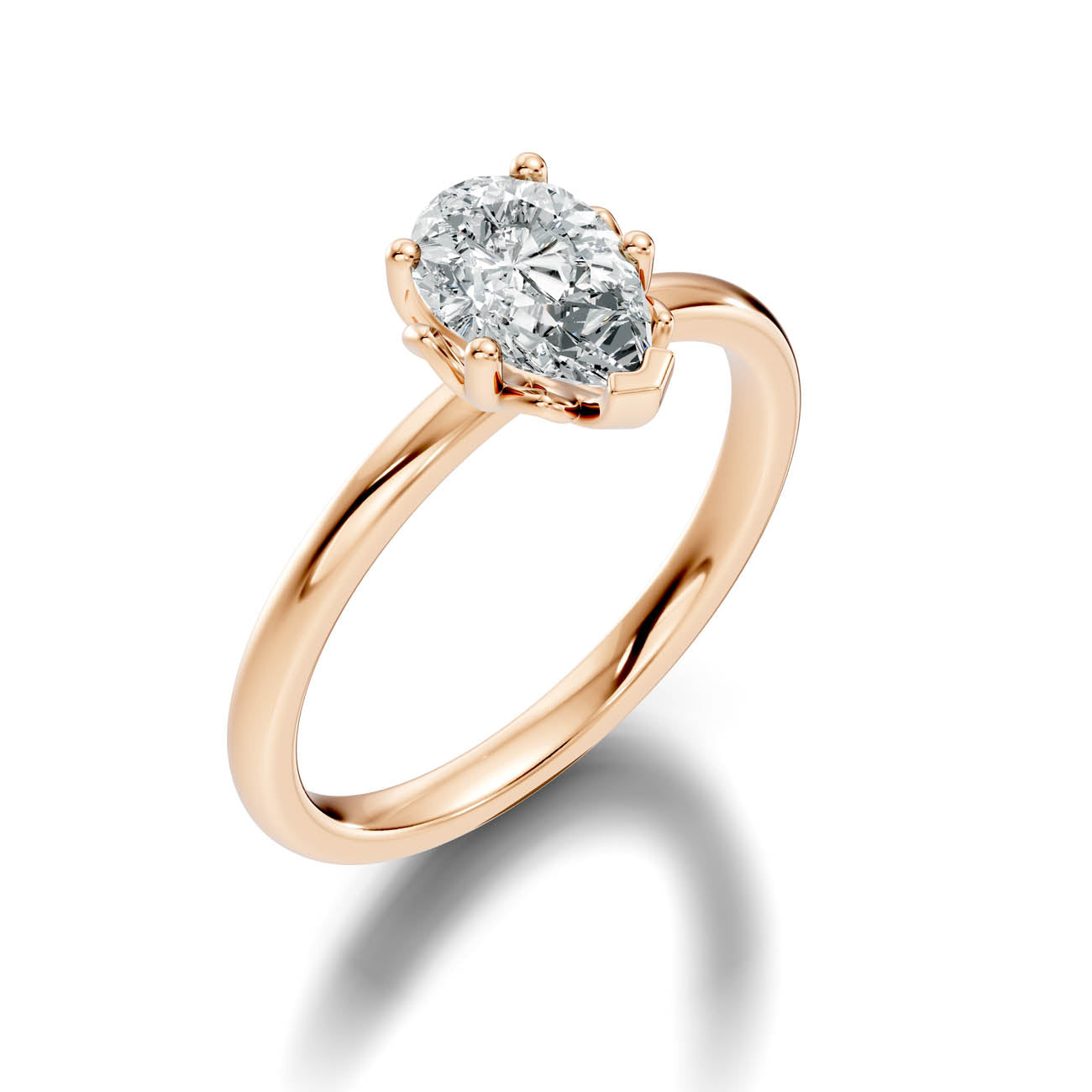.50-1.50 Ct. Classic Pear-Shaped Diamond Solitaire Ring with Six-Prong Setting (ja13-f copy) 9