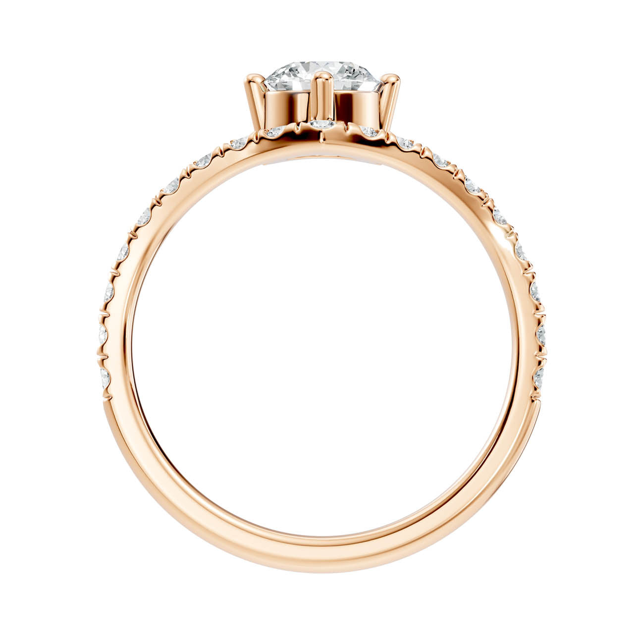 .92 Ct. Round Cut Diamond Chevron Pavé Ring (20-a) 5