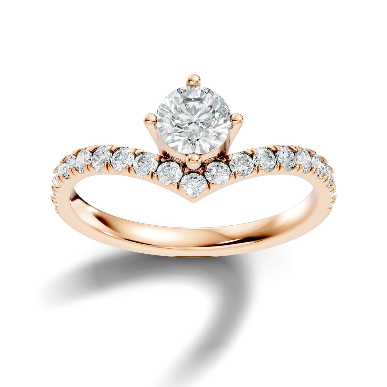 .92 Ct. Round Cut Diamond Chevron Pavé Ring (20-a) 7