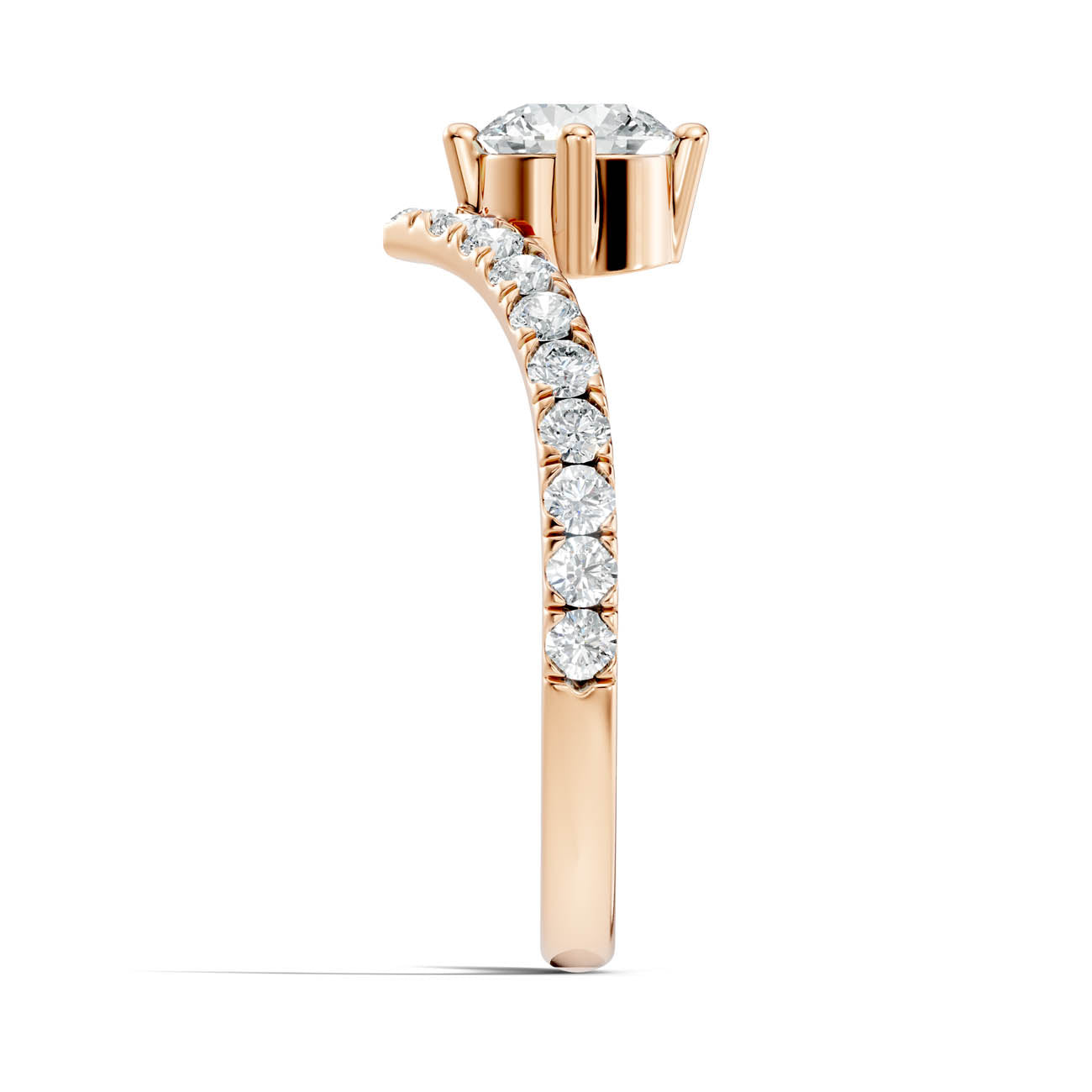 .92 Ct. Round Cut Diamond Chevron Pavé Ring (20-a) 8