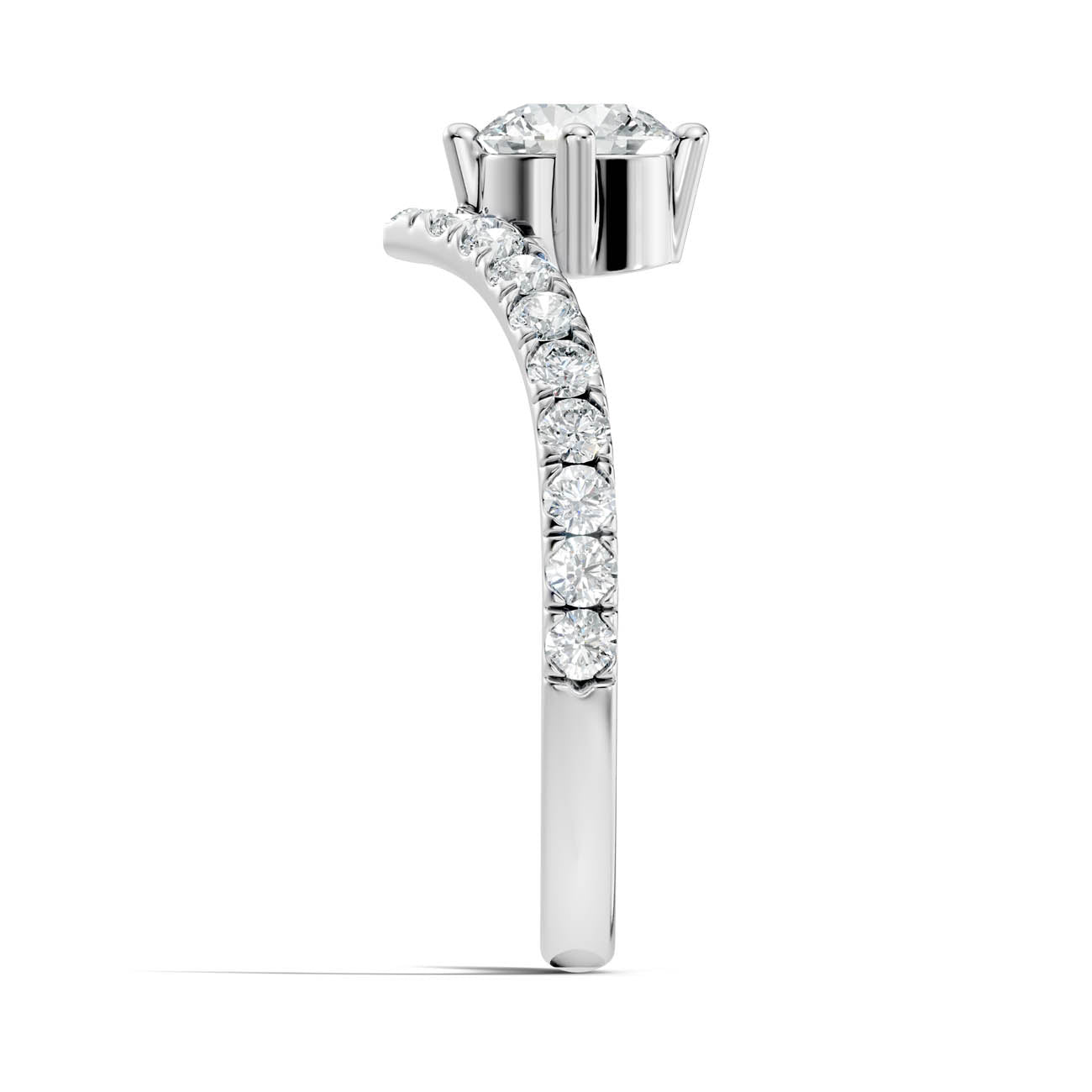 .92 Ct. Round Cut Diamond Chevron Pavé Ring (20-a) 12