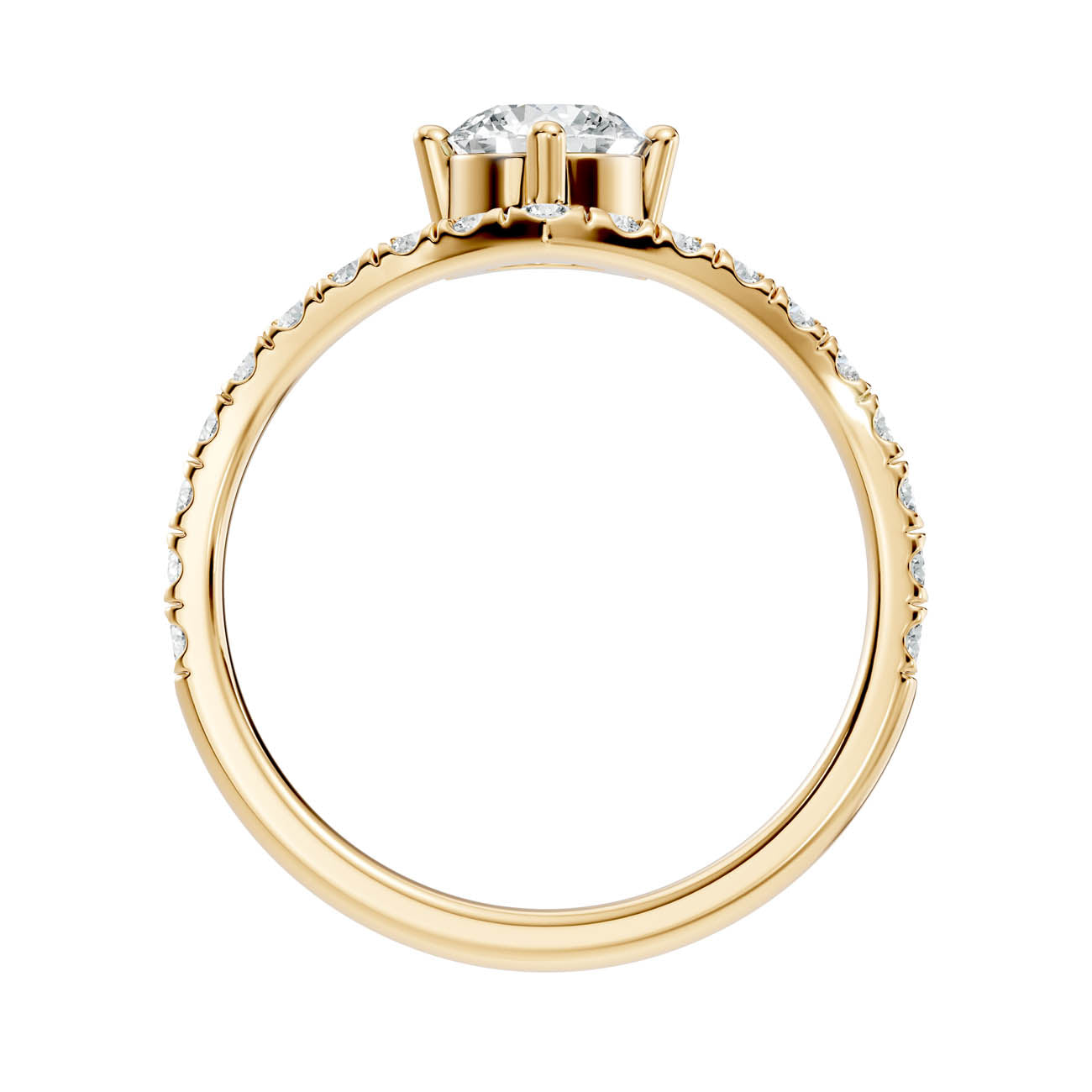 .92 Ct. Round Cut Diamond Chevron Pavé Ring (20-a) 14