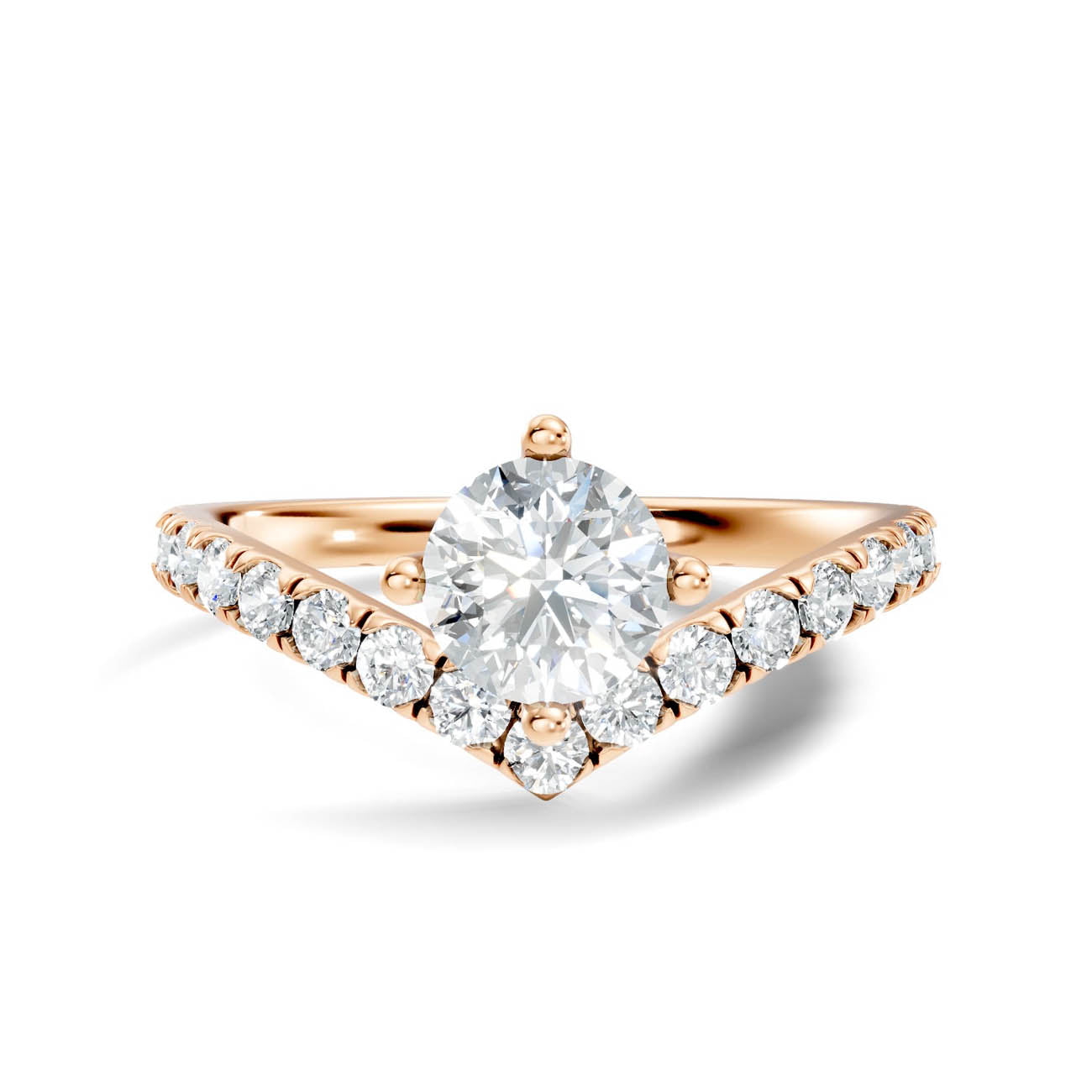 .92 Ct. Round Cut Diamond Chevron Pavé Ring (20-a) 6