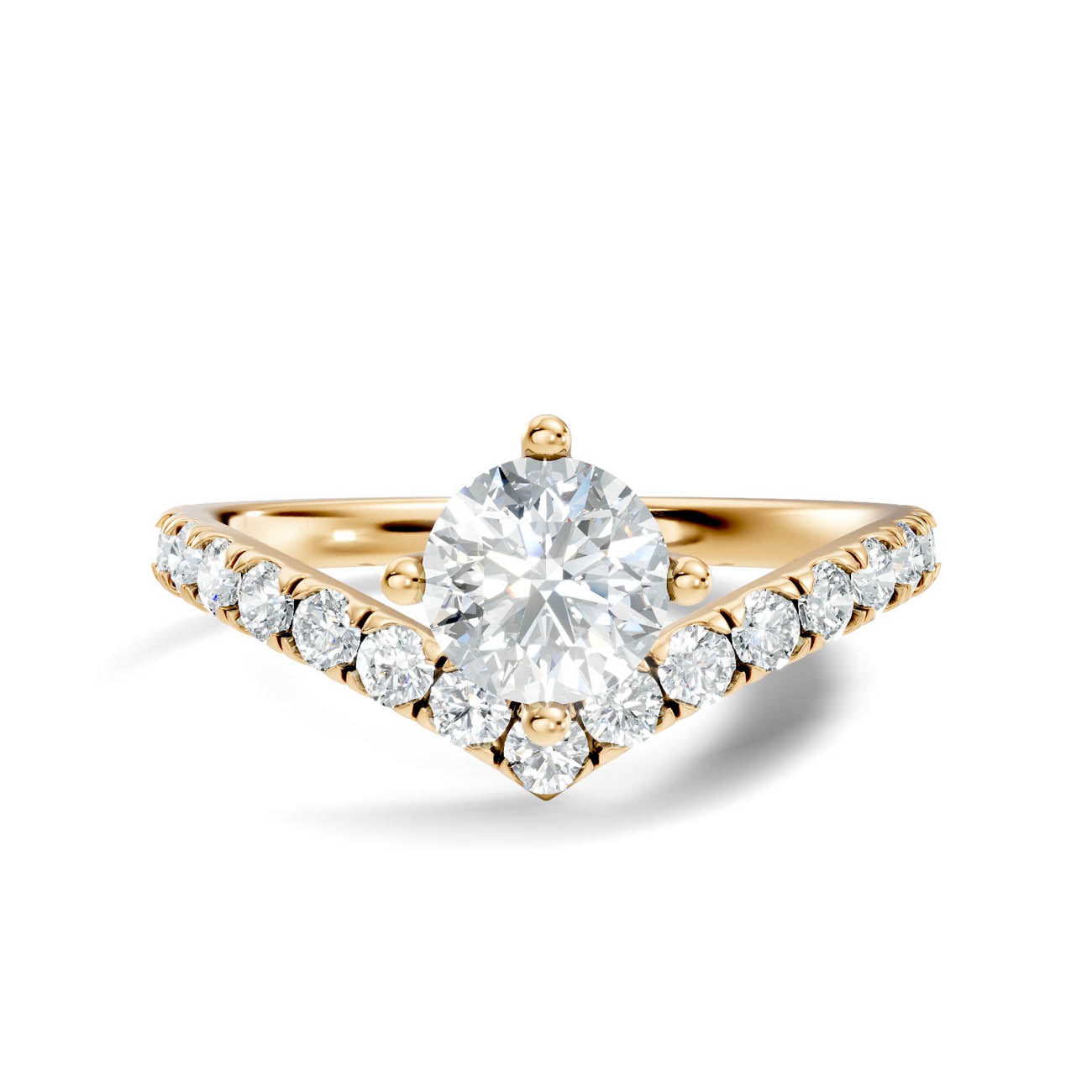 .92 Ct. Round Cut Diamond Chevron Pavé Ring (20-a) 3