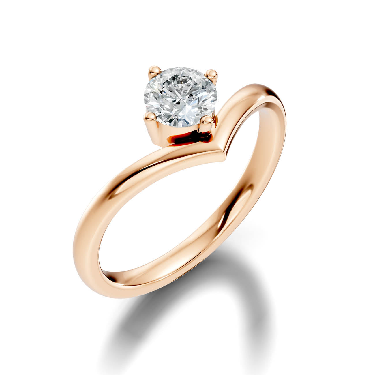 .50 Ct. Round Cut Diamond Chevron Solitaire Ring (20-a copy) 9
