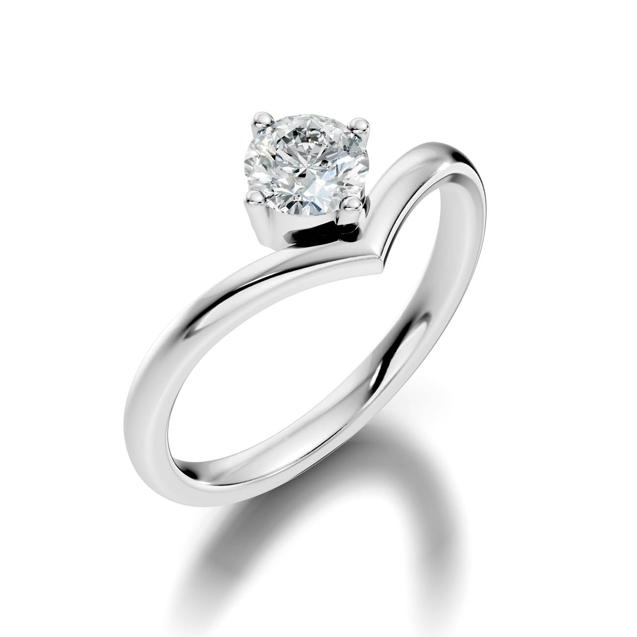 .50 Ct. Round Cut Diamond Chevron Solitaire Ring (20-a copy) 13