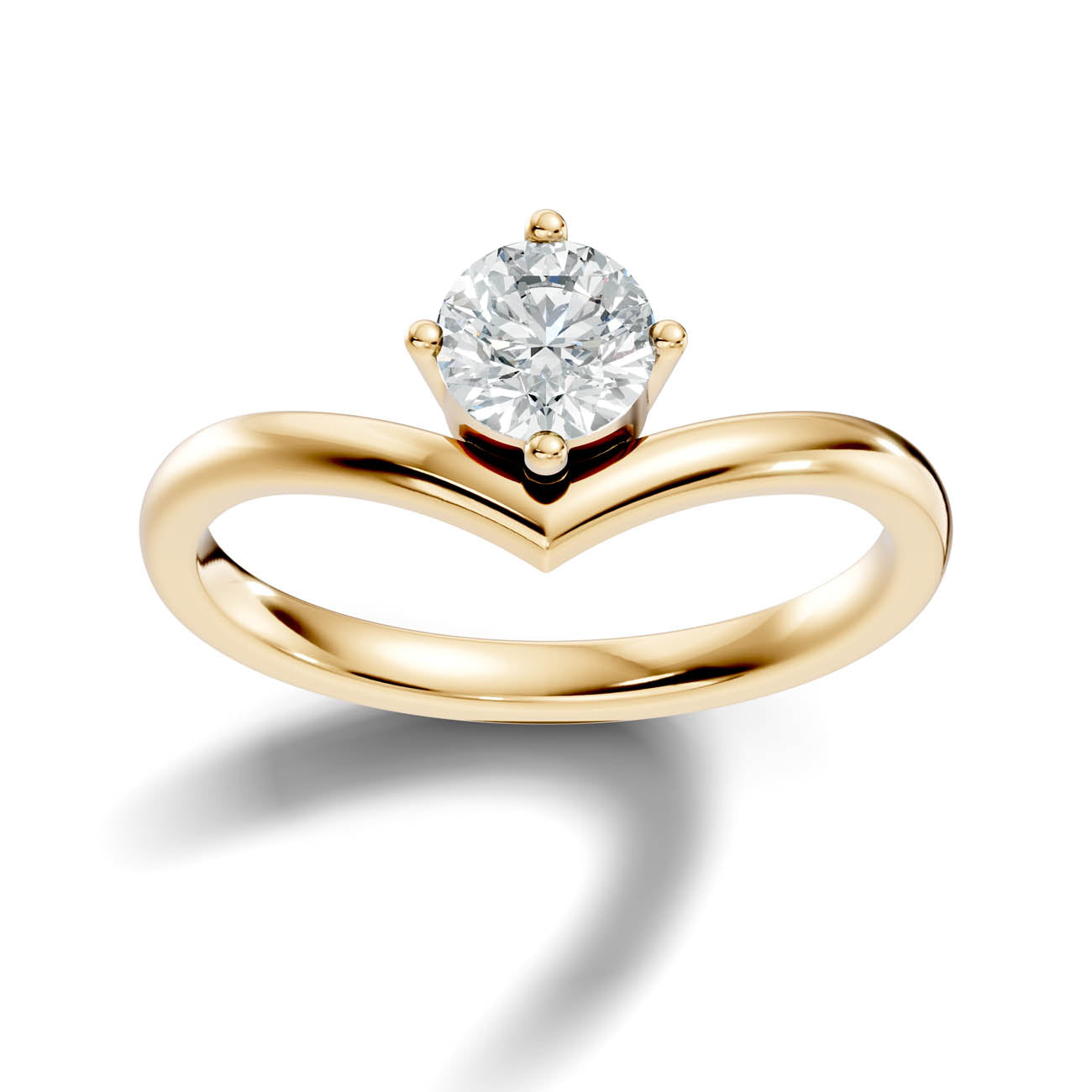 .50 Ct. Round Cut Diamond Chevron Solitaire Ring (20-a copy) 4