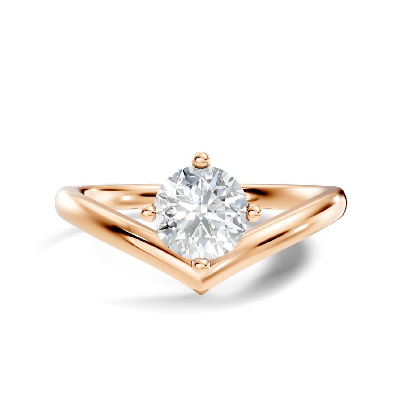 .50 Ct. Round Cut Diamond Chevron Solitaire Ring (20-a copy) 6