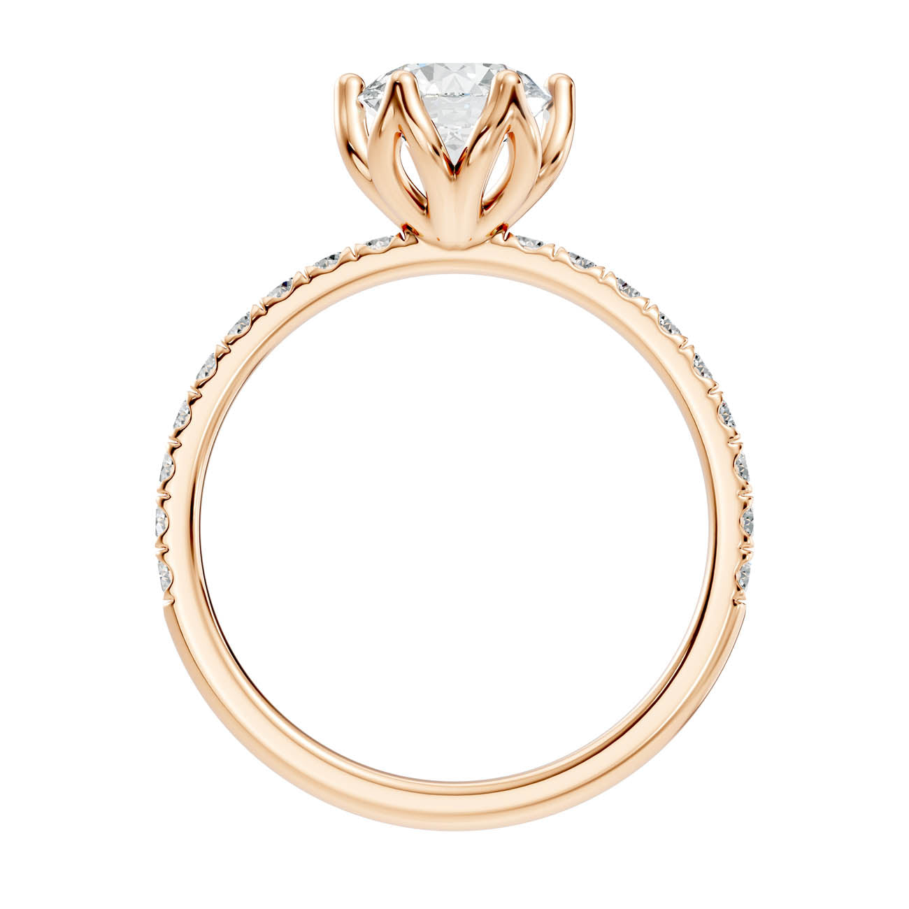 .50-1.50 Ct. Round Diamond Solitaire Ring with Pavé Band and Six-Prong Setting (ja15-a) 5