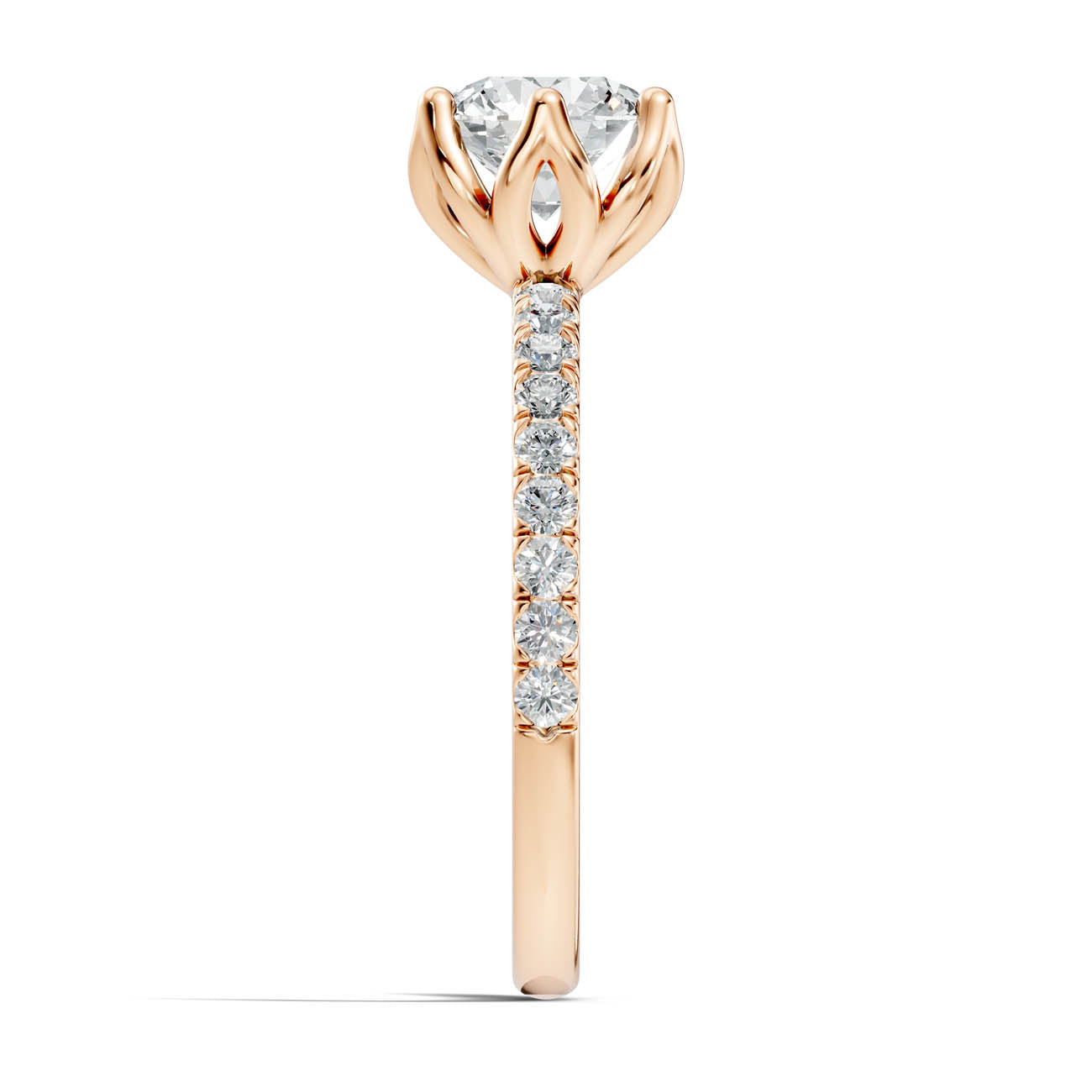.50-1.50 Ct. Round Diamond Solitaire Ring with Pavé Band and Six-Prong Setting (ja15-a) 8