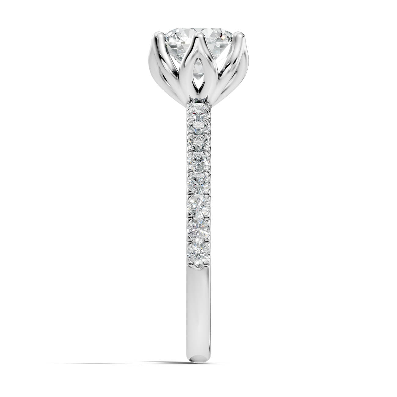 .50-1.50 Ct. Round Diamond Solitaire Ring with Pavé Band and Six-Prong Setting (ja15-a) 12