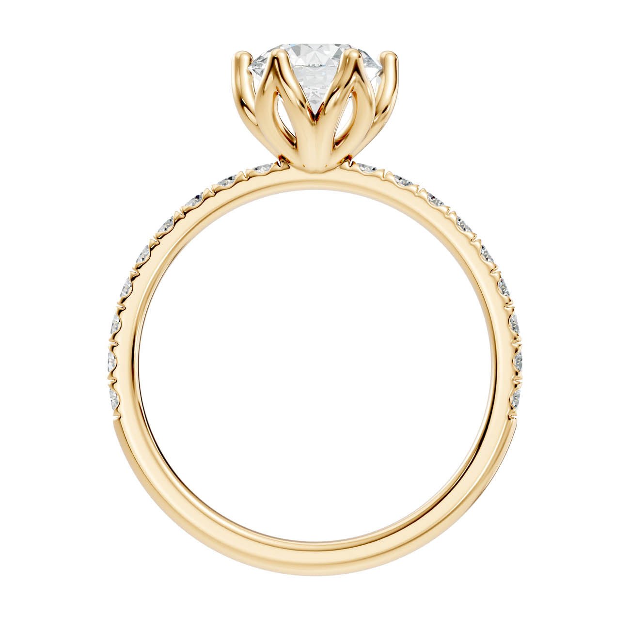 .50-1.50 Ct. Round Diamond Solitaire Ring with Pavé Band and Six-Prong Setting (ja15-a) 14