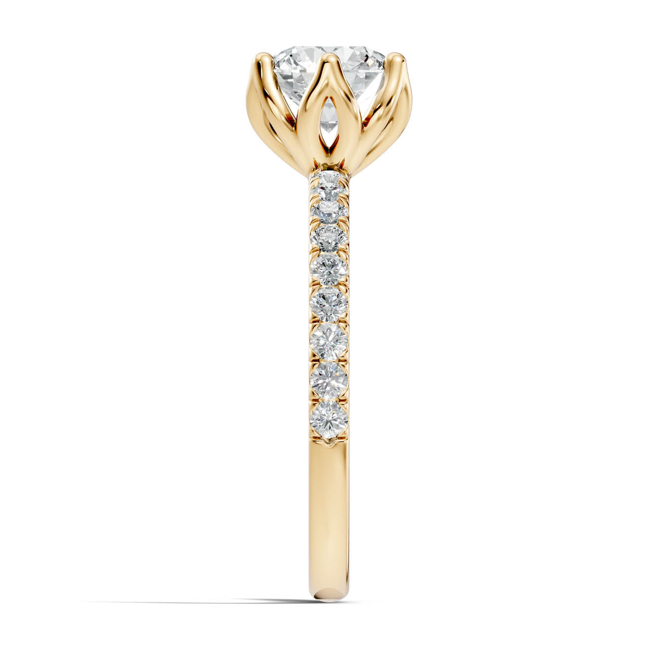 .50-1.50 Ct. Round Diamond Solitaire Ring with Pavé Band and Six-Prong Setting (ja15-a) 15