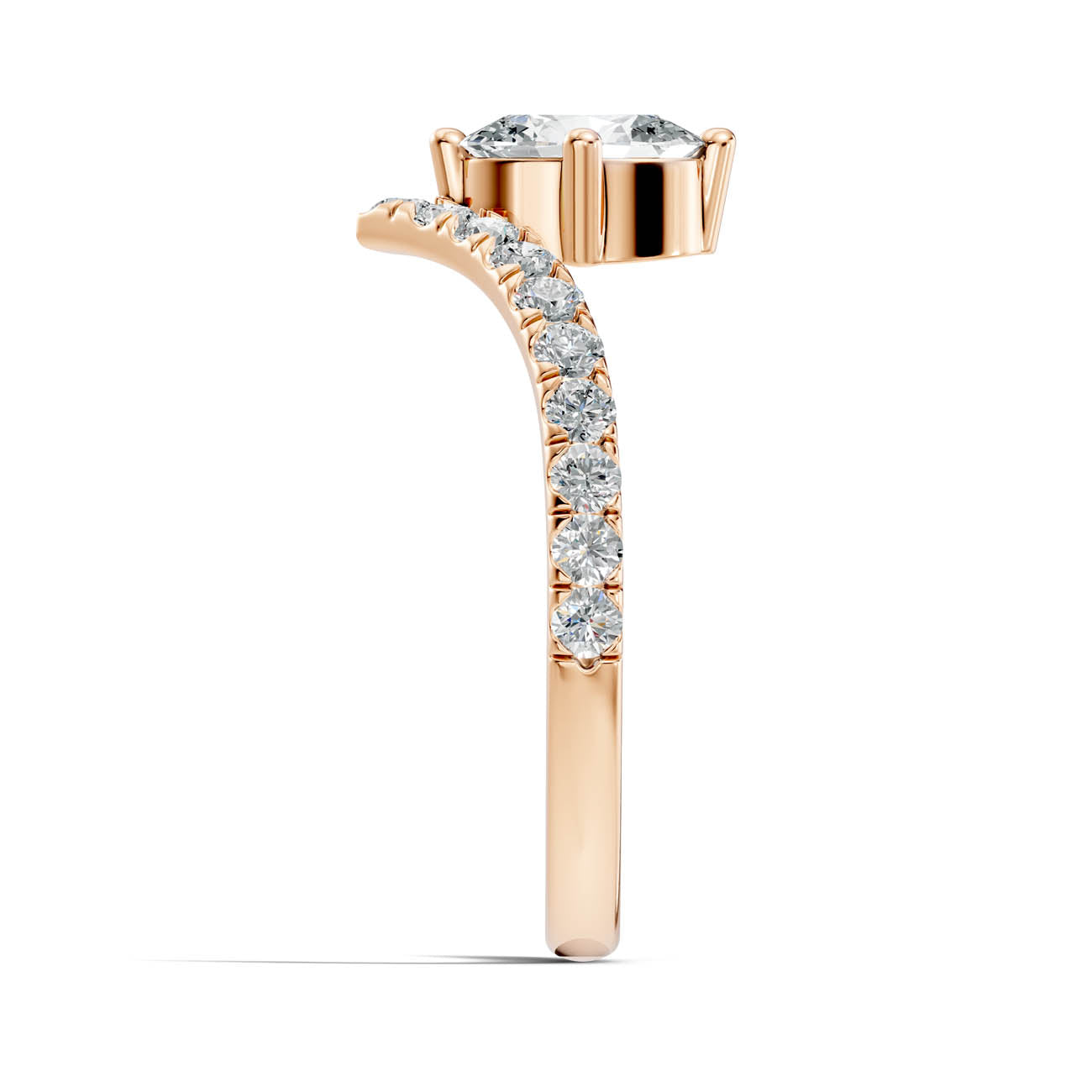 .92 Ct. Oval Cut Diamond Pavé Chevron Ring (20-b) 8