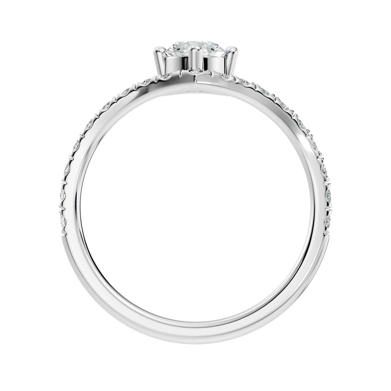 .92 Ct. Oval Cut Diamond Pavé Chevron Ring (20-b) 11