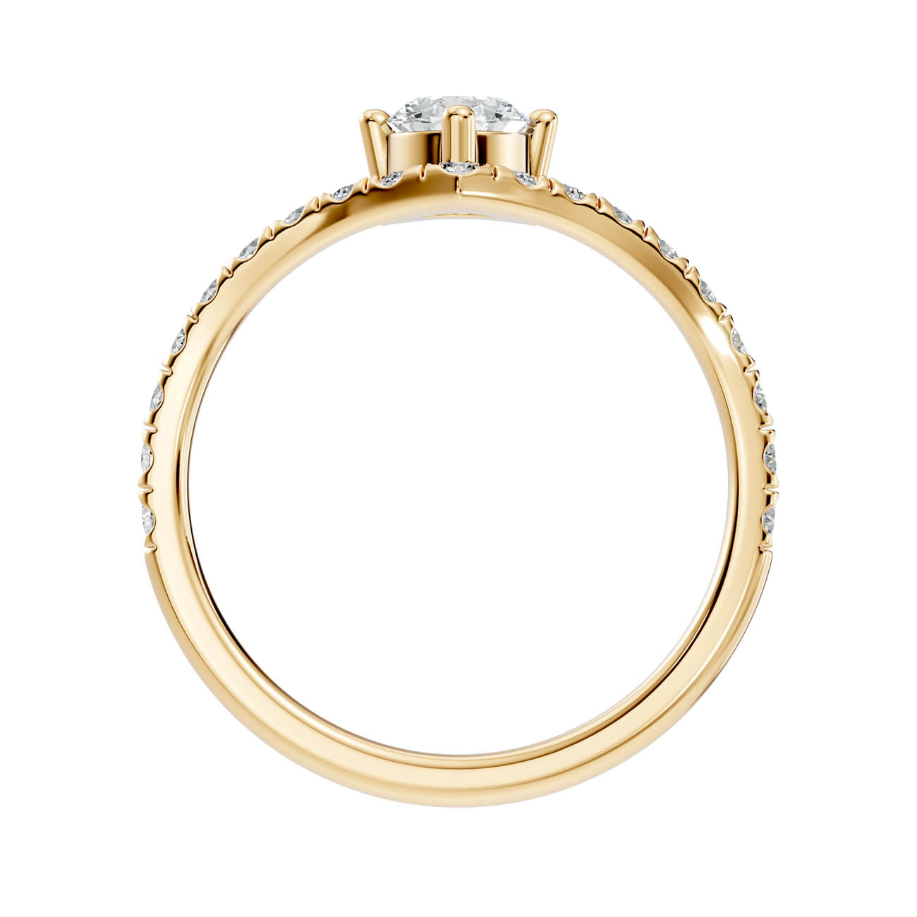 .92 Ct. Oval Cut Diamond Pavé Chevron Ring (20-b) 14