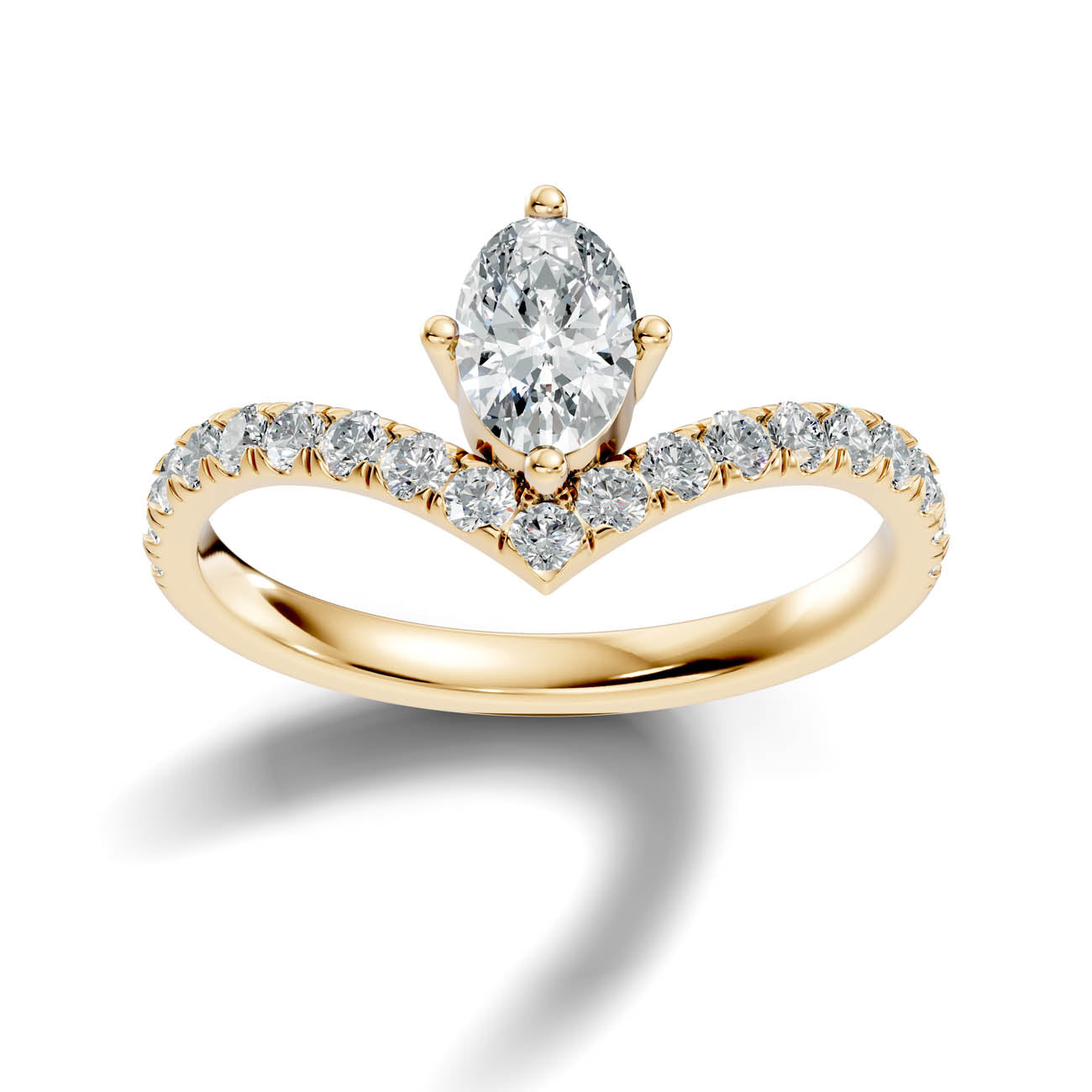 .92 Ct. Oval Cut Diamond Pavé Chevron Ring (20-b) 4