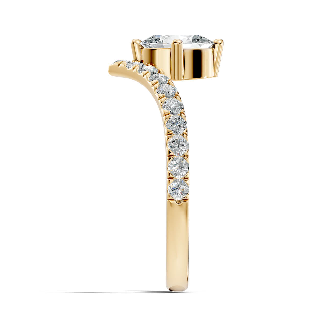.92 Ct. Oval Cut Diamond Pavé Chevron Ring (20-b) 15