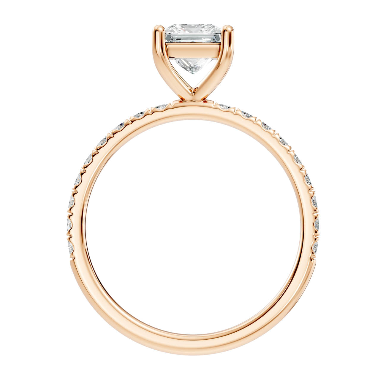 .50-1.50 Ct. Princess Cut Diamond Ring with Pavé Band (ja16-b) 4