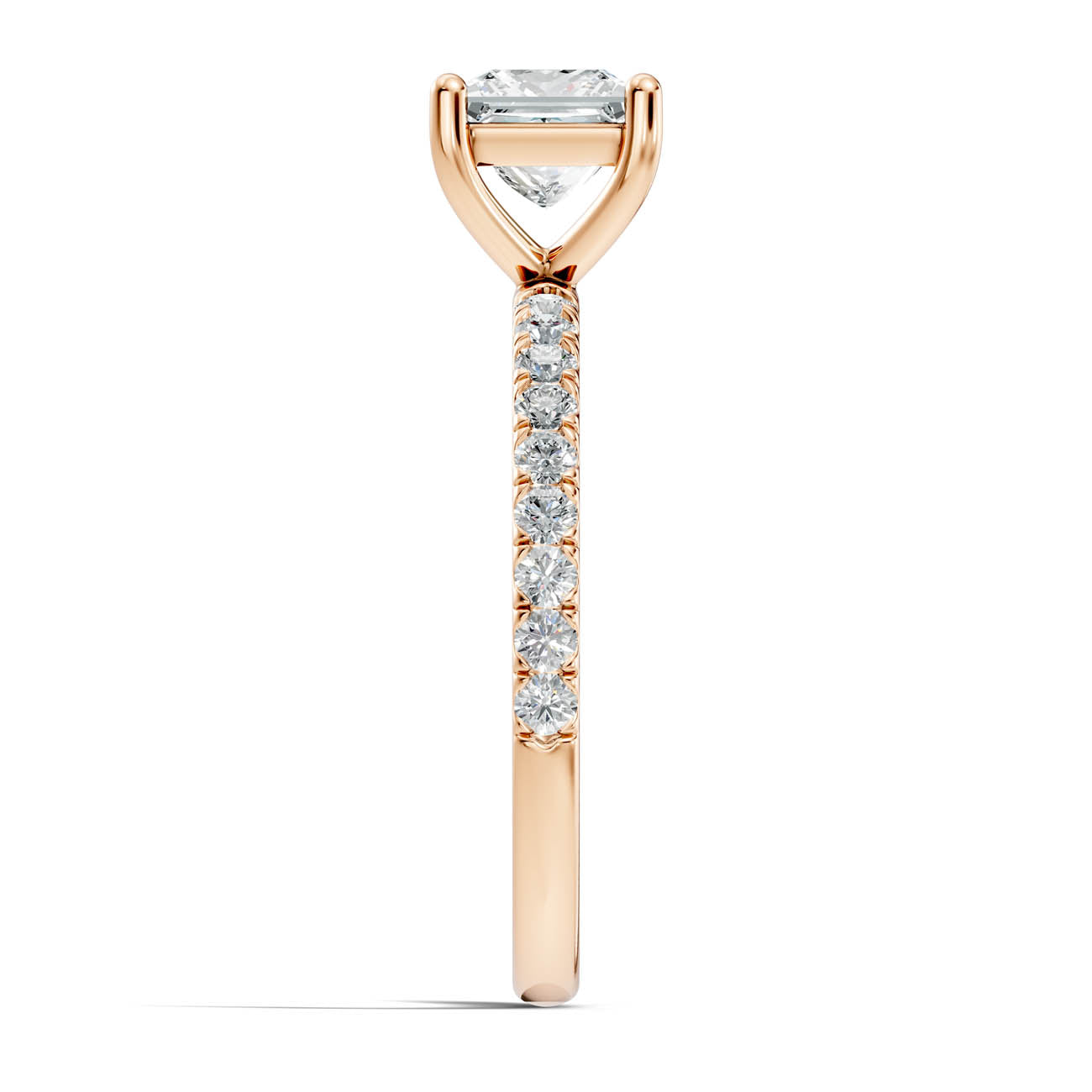 .50-1.50 Ct. Princess Cut Diamond Ring with Pavé Band (ja16-b) 6