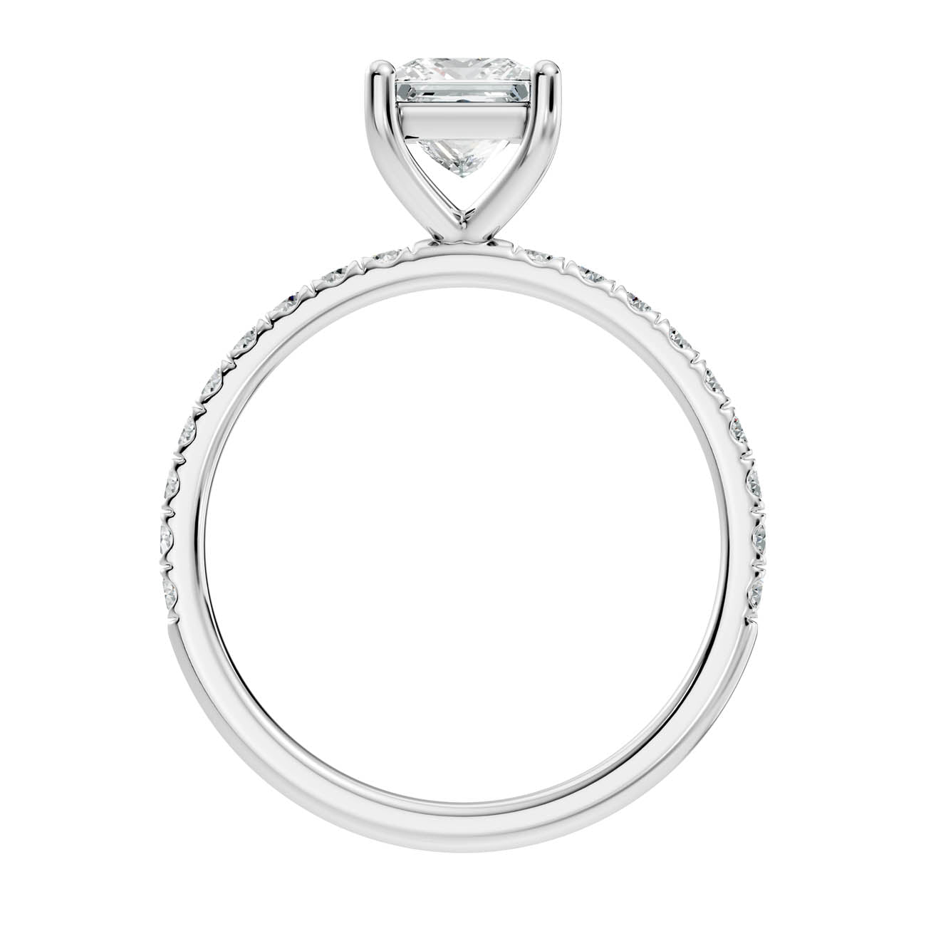 .50-1.50 Ct. Princess Cut Diamond Ring with Pavé Band (ja16-b) 10
