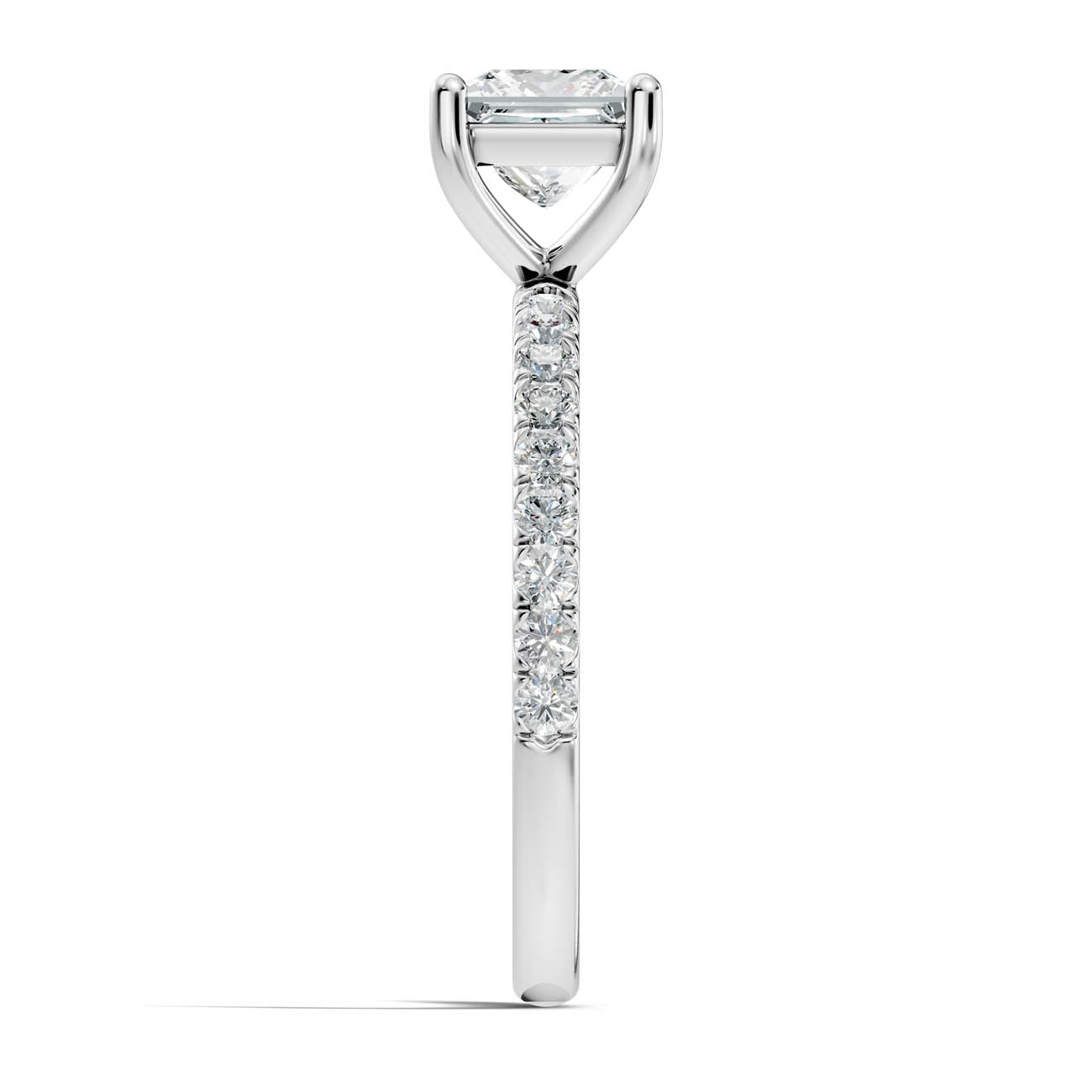 .50-1.50 Ct. Princess Cut Diamond Ring with Pavé Band (ja16-b) 9