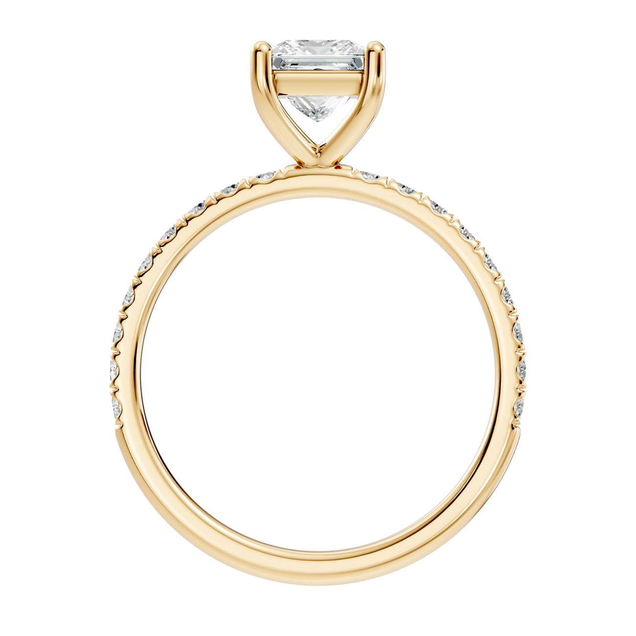 .50-1.50 Ct. Princess Cut Diamond Ring with Pavé Band (ja16-b) 13