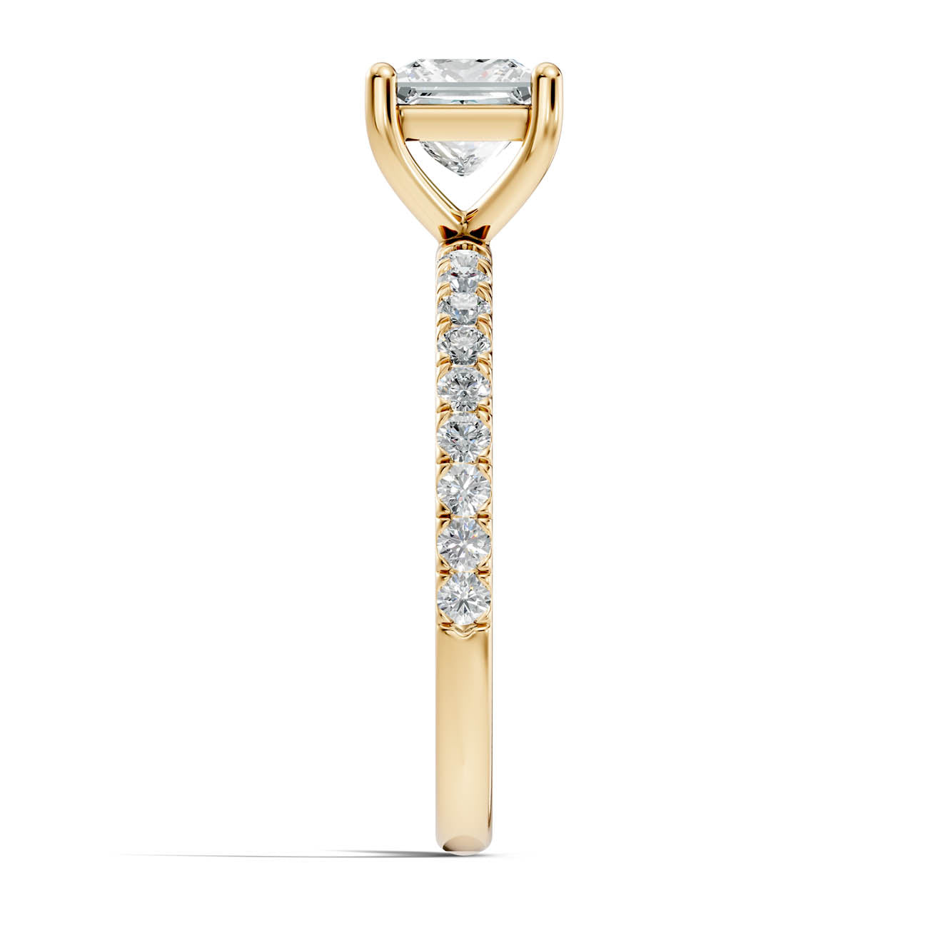 .50-1.50 Ct. Princess Cut Diamond Ring with Pavé Band (ja16-b) 15