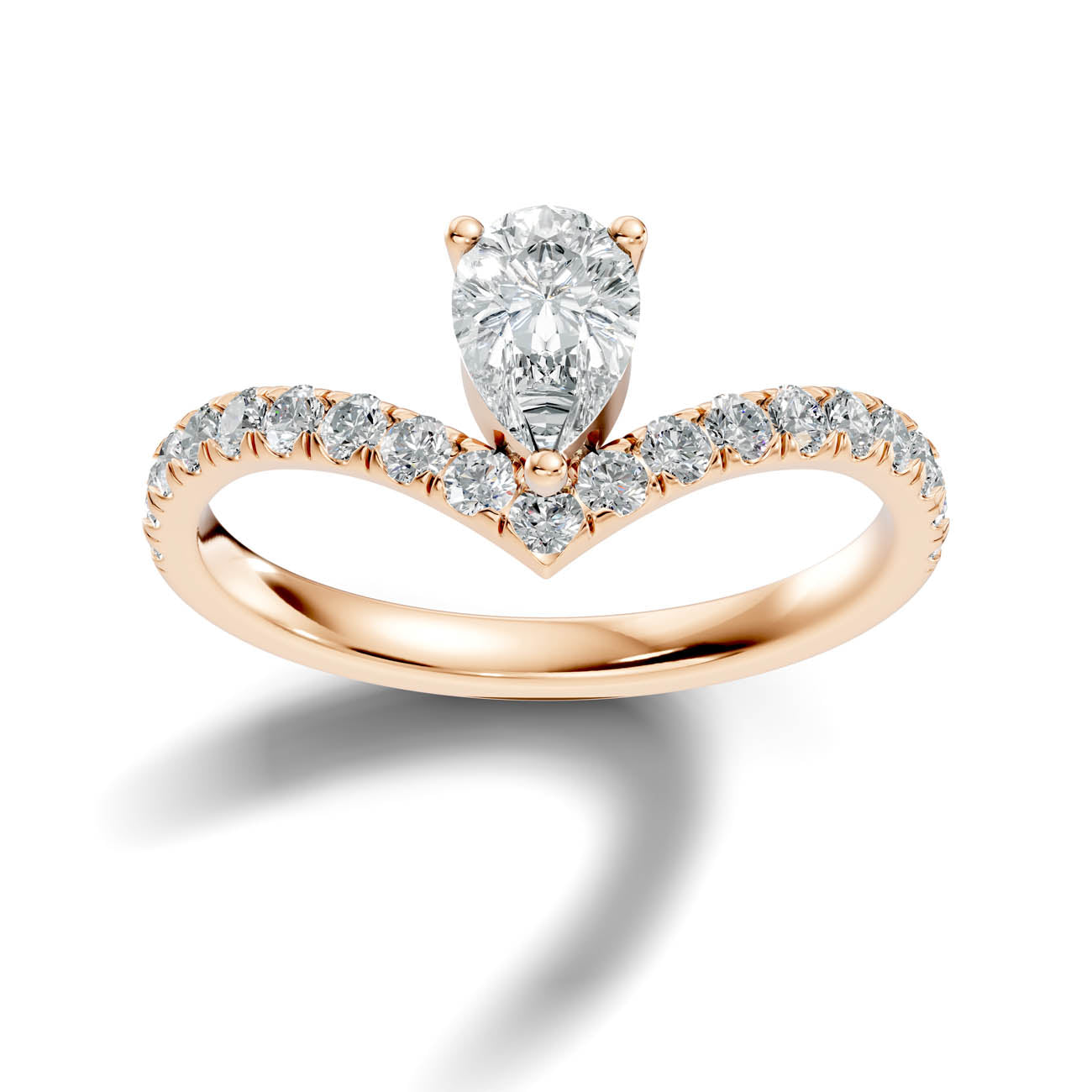 .92 Ct. Pear Cut Diamond Chevron Pavé Ring (20-d) 7