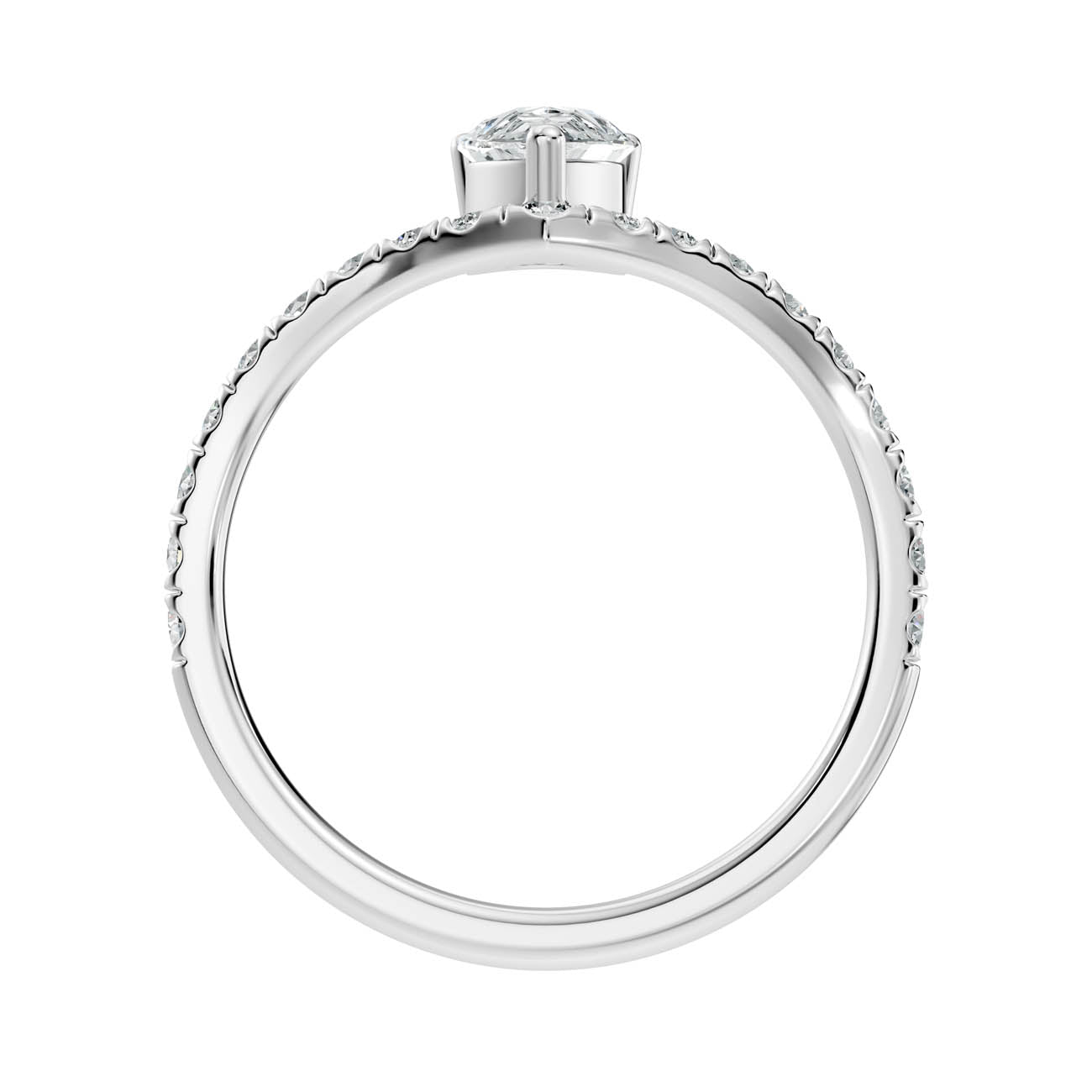 .92 Ct. Pear Cut Diamond Chevron Pavé Ring (20-d) 11