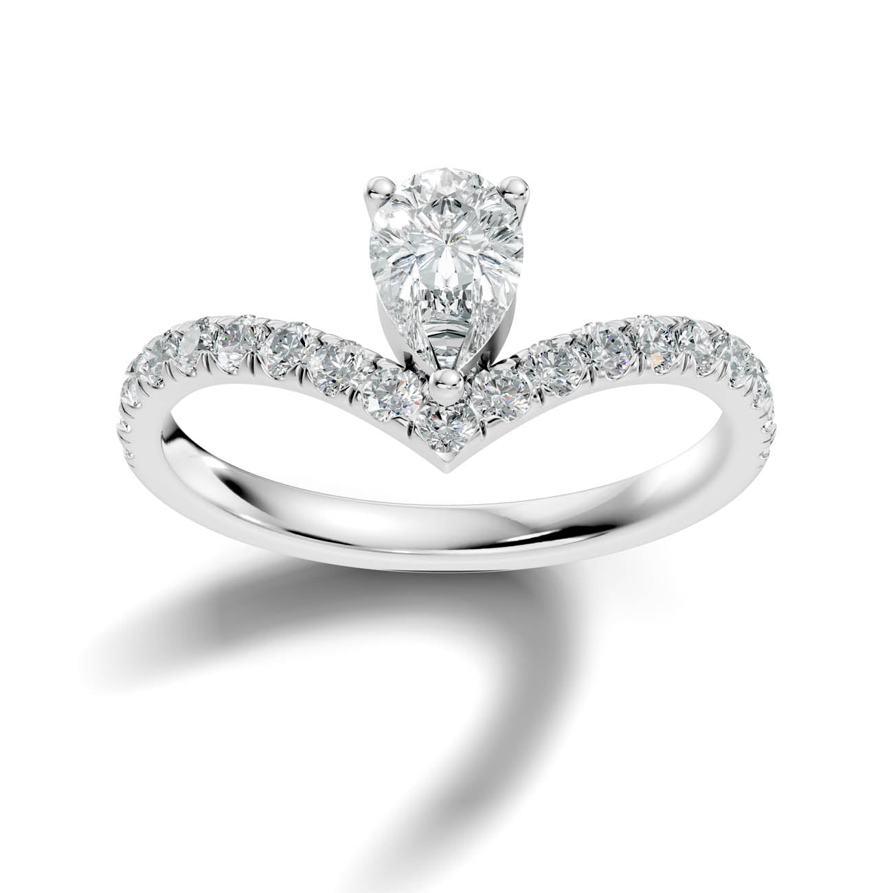 .92 Ct. Pear Cut Diamond Chevron Pavé Ring (20-d)