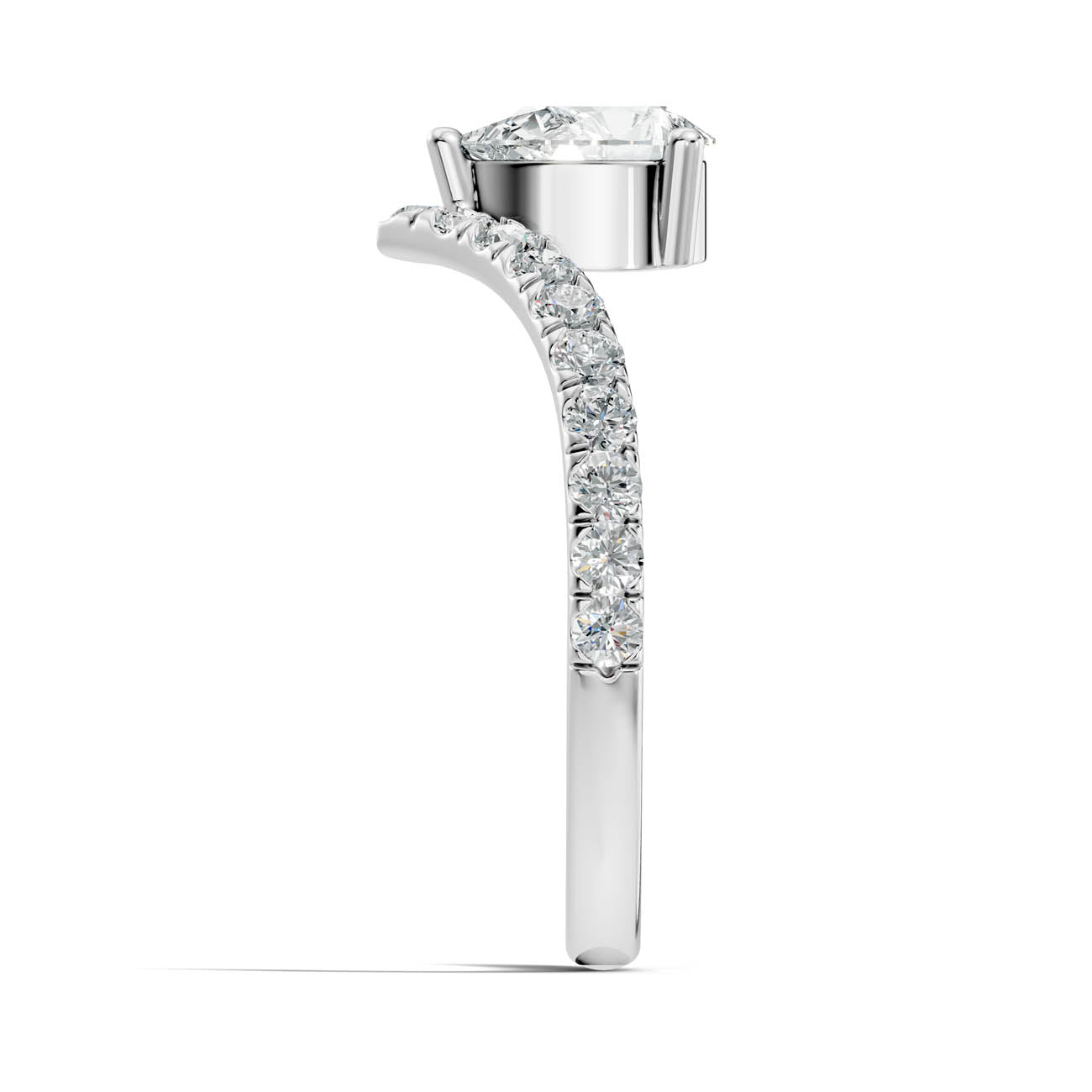 .92 Ct. Pear Cut Diamond Chevron Pavé Ring (20-d) 12