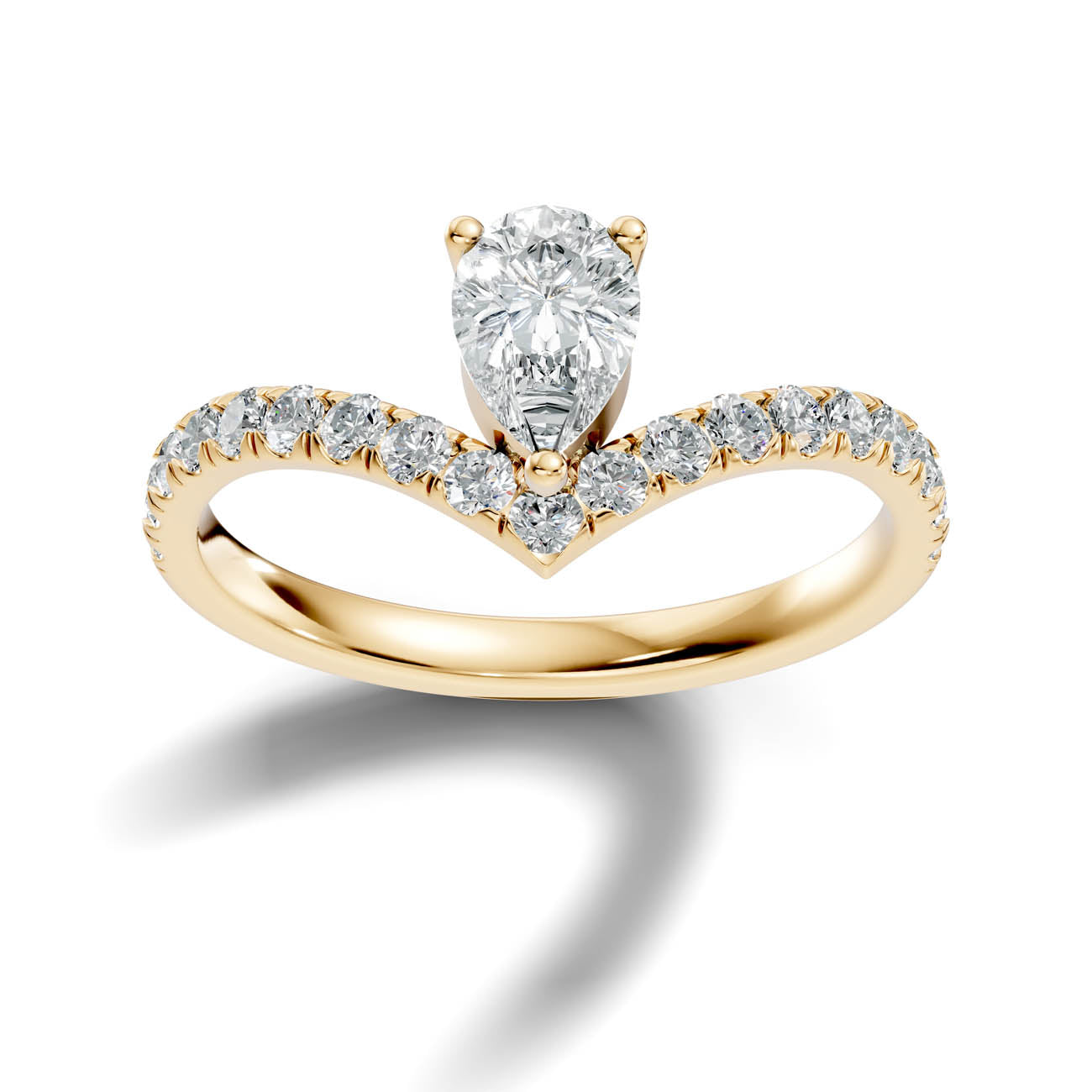 .92 Ct. Pear Cut Diamond Chevron Pavé Ring (20-d) 4